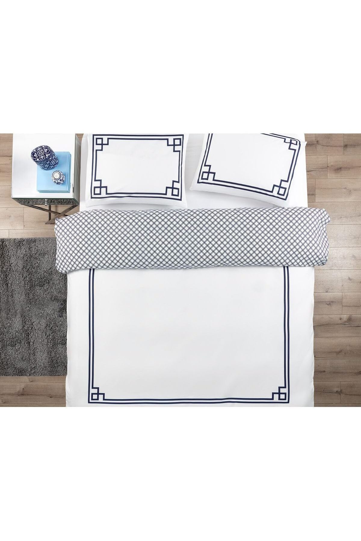 STOREMAX Ezg Coco Alher Çift Kişilik Nevresim Takımı, Lacivert, 200 x 220 Ezsnshop 1065757