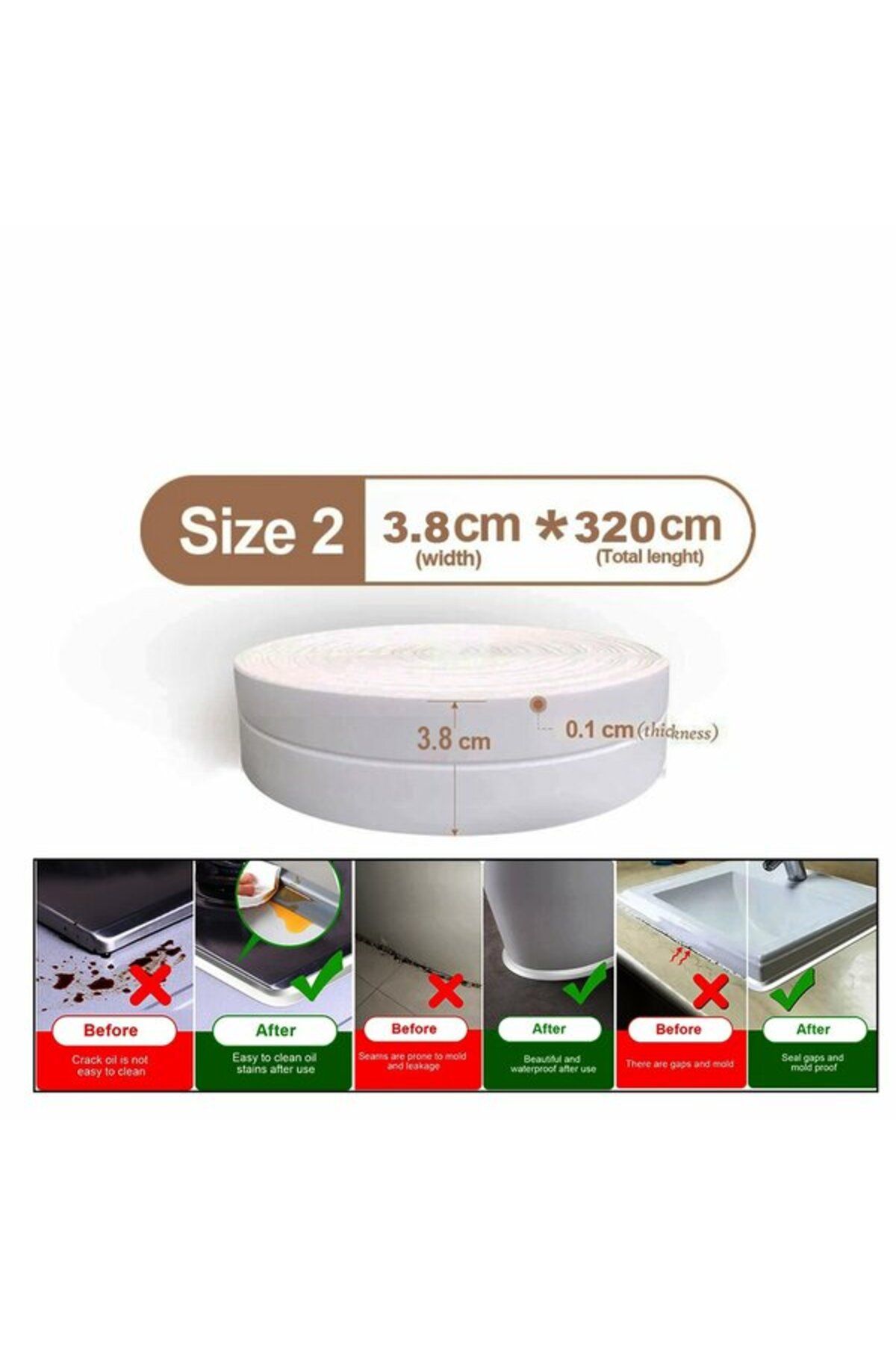 Mu Art Ahşap Mrt SU SIZDIRMAZ BANT BEYAZ 3.8CMX3.2MT Art 871301