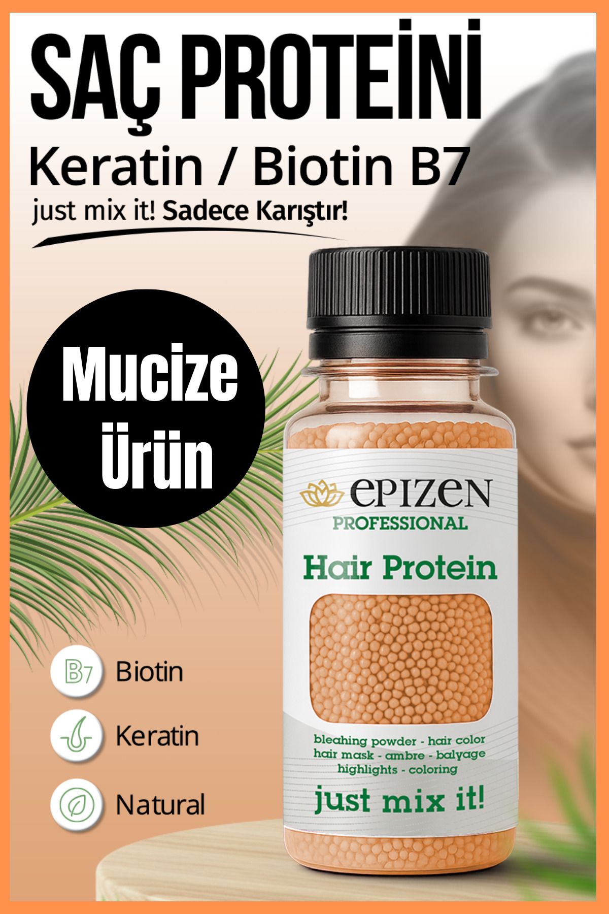 EPİZEN Saç Bakım Proteini - Hair Protein - Saç Dökülmelerine Ve Yıpranmalara Karşı Onarıcı 70gr