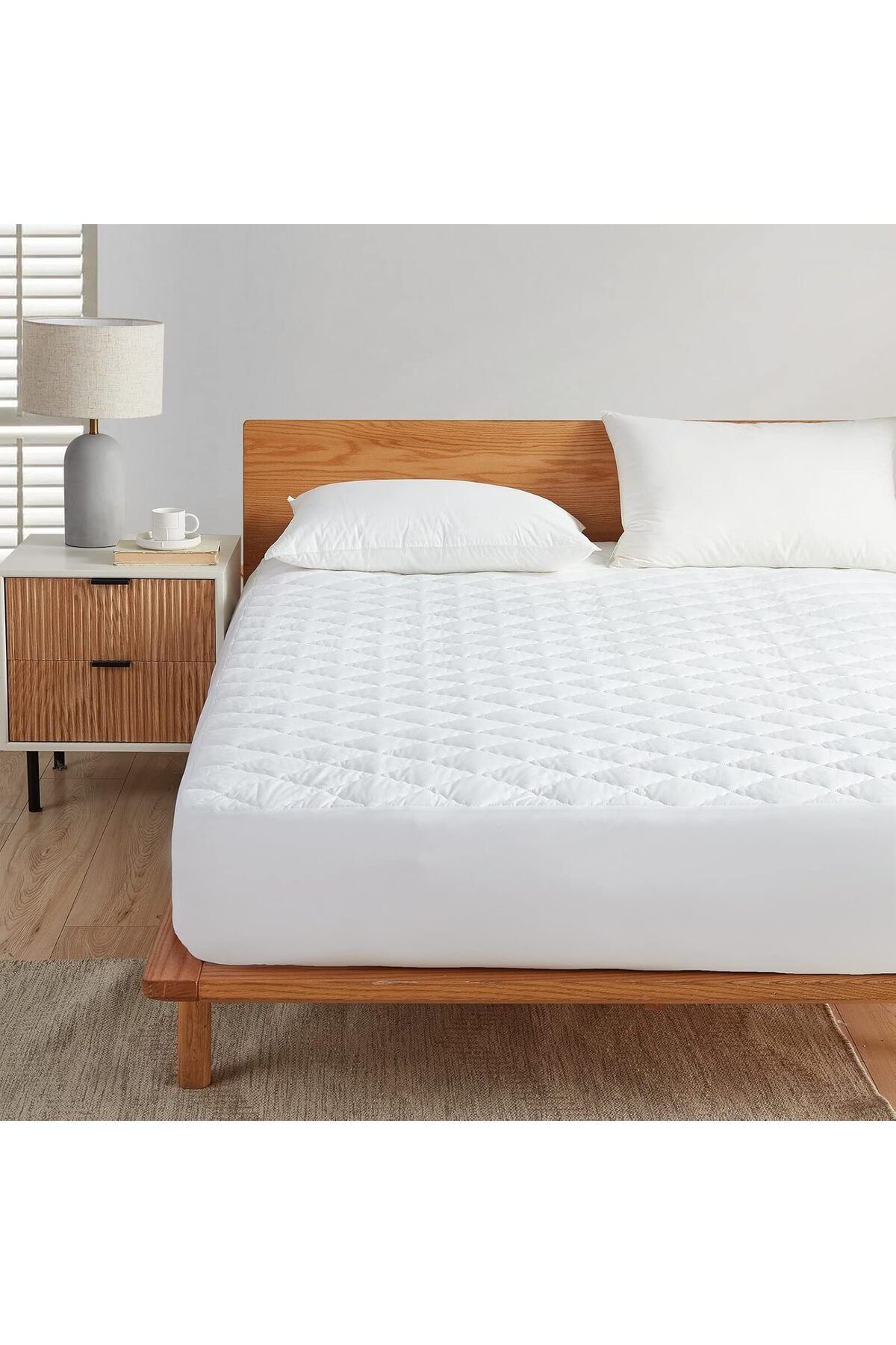 LUXE Turca AT9714, Çift Kişilik, Kapitone, Elyaf Dolgulu, Fitted, Lastikli, Yatağı Saran, Alez, Çar