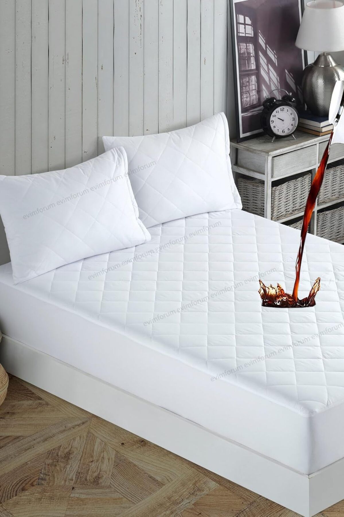 STOREMAX Sbl Adelya Mikrofiber Kapitone Fitted Full Kenar Su Sıvı Geçirmez Yatak Koruyucu Alez (160 x 200)