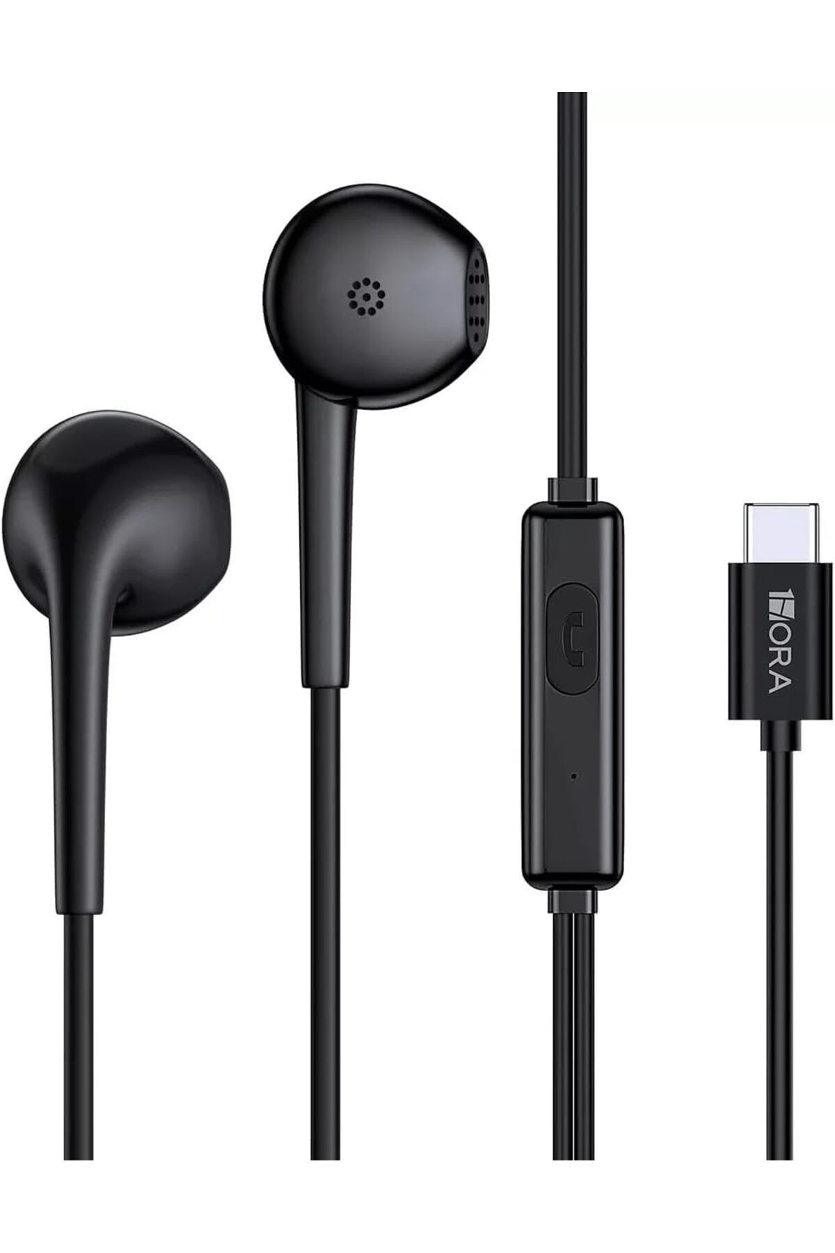 Mu Art Ahşap Mrt Type-C Kablolu Siyah Renk iPhone 15 Uyumlu Mikrofonlu Kulakiçi Kulaklık AUT124-E Art 871301