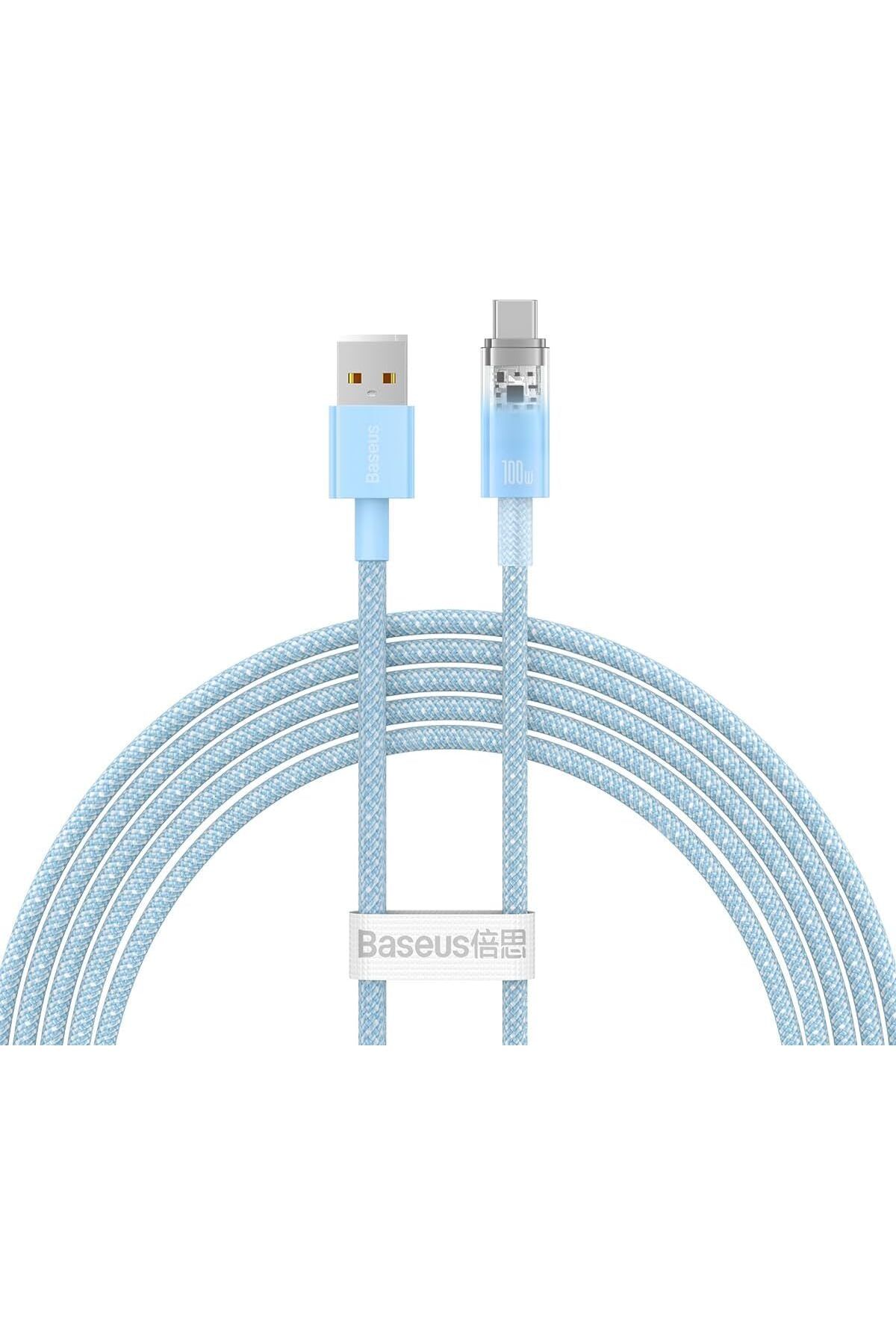 STOREMAX Ezg Explorer Serisi Hızlı Şarj Kablosu Akıllı Sıcaklık Kontrolü USB to Type-C 100W, 2m, Mavi