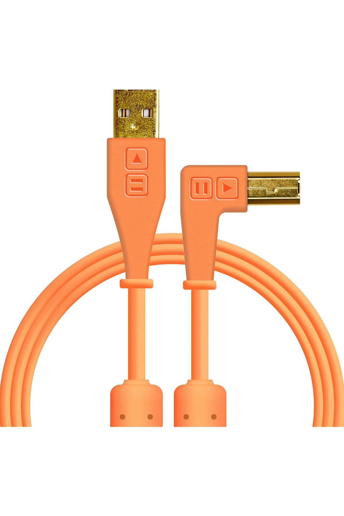 Mu Art Ahşap Mrt TechTools Chroma Cables USB-A to B - 1.5mt | Right Angled Neon Orange Art 871301