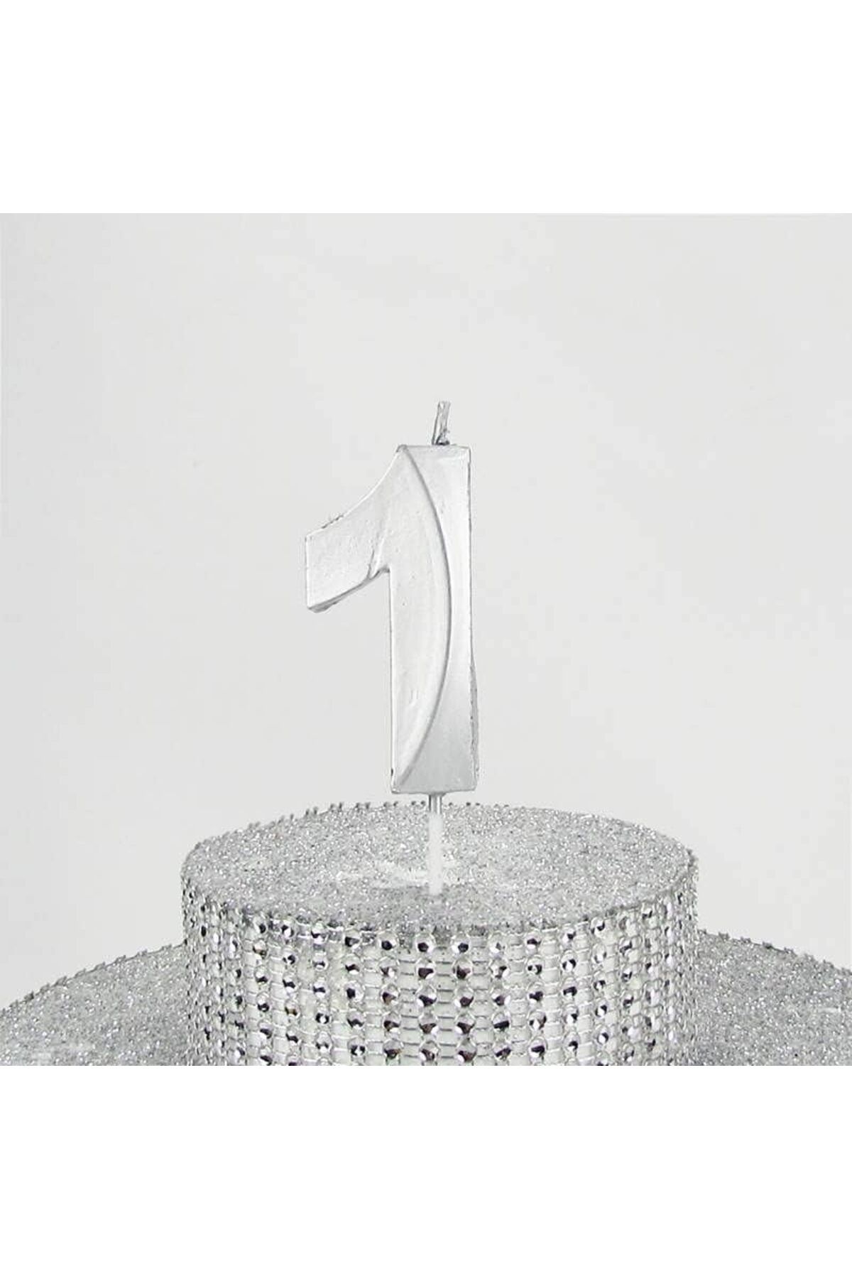 Mu Art Ahşap Mrt VİTRİNİ 1 Bir Rakamlı Gümüş Gri Mum 6.5 Cm Art 871301