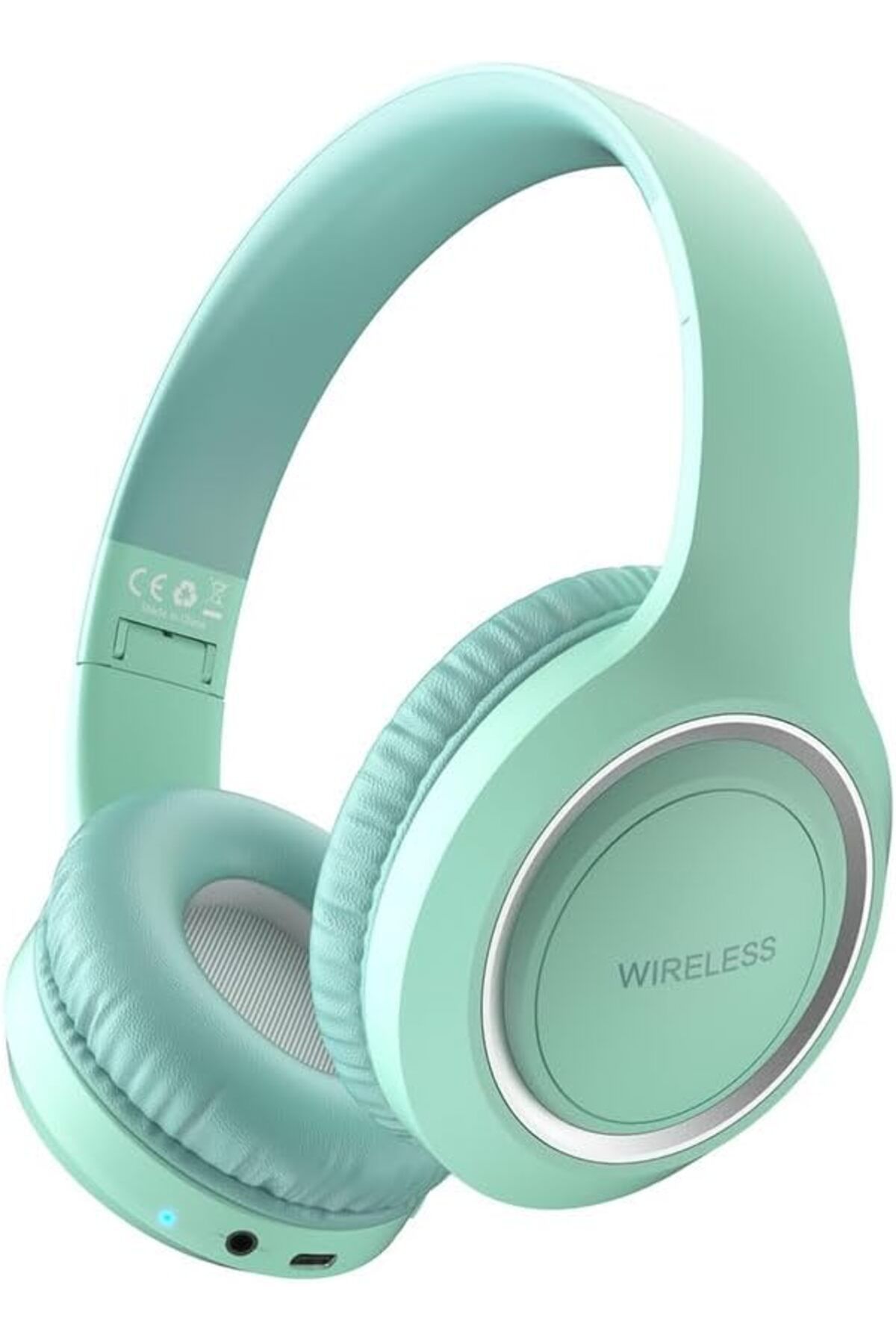 Mu Art Ahşap Mrt UID-10 Ayarlanabilir ve Katlanabilir Kulak Üstü Bluetooth Kulaklık Mavi Art 871301