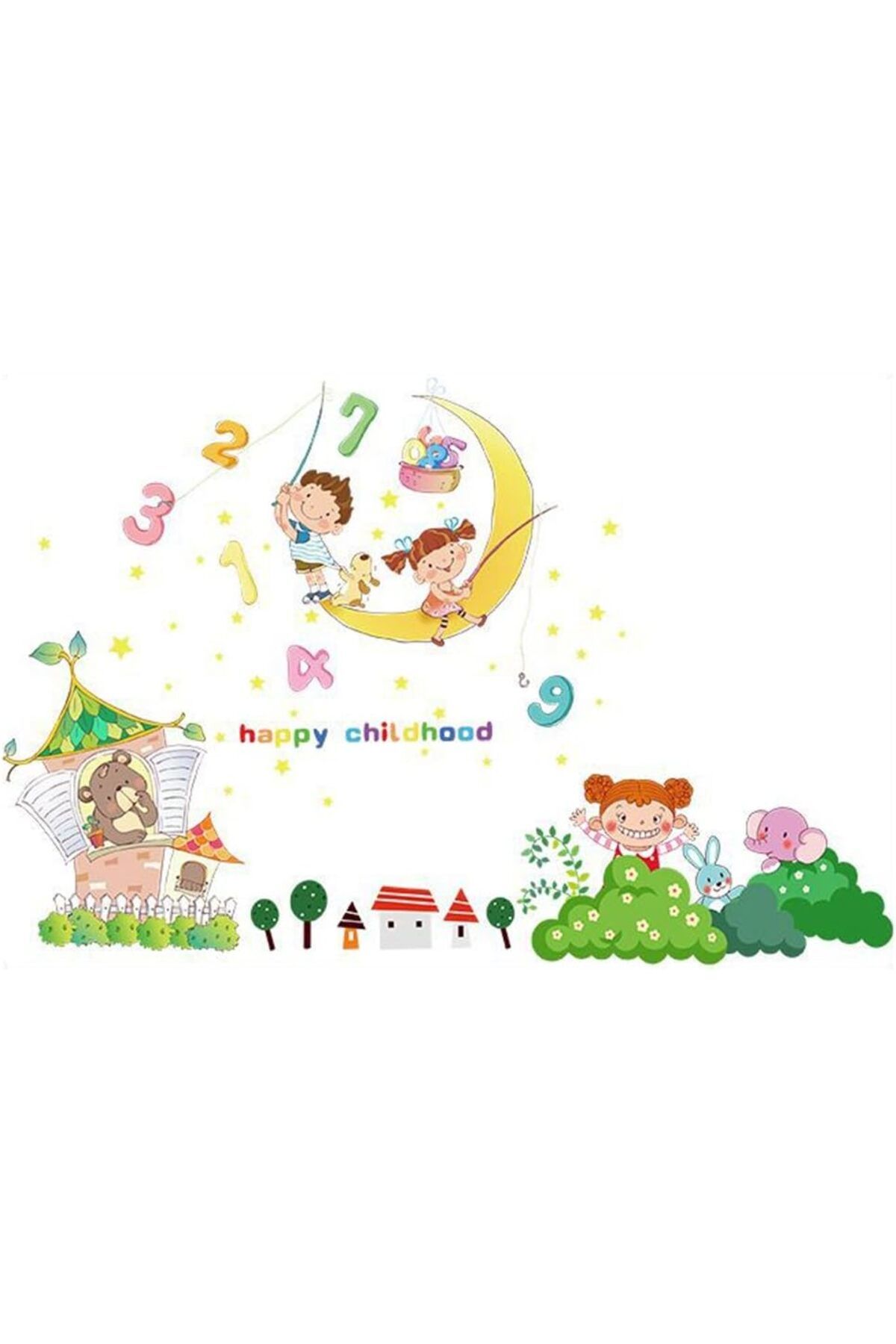 Mu Art Ahşap Mrt Kids Mutlu Çocuklar Bebek ve Çocuk Odası Dekorasyonu Duvar Dekoru Sticker Art 871301