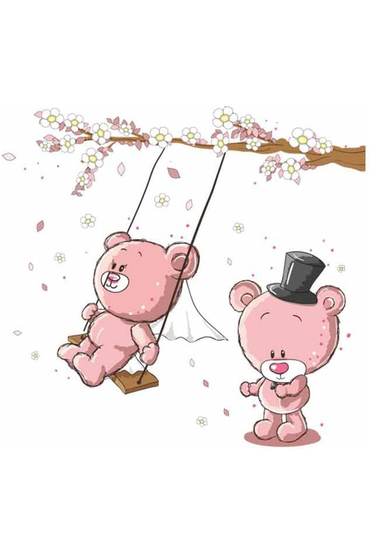 Mu Art Ahşap Mrt Kids Winhappyhome Bear Swing Wandabziehbilder yatak odası oturma odası için Coffee Shop arka