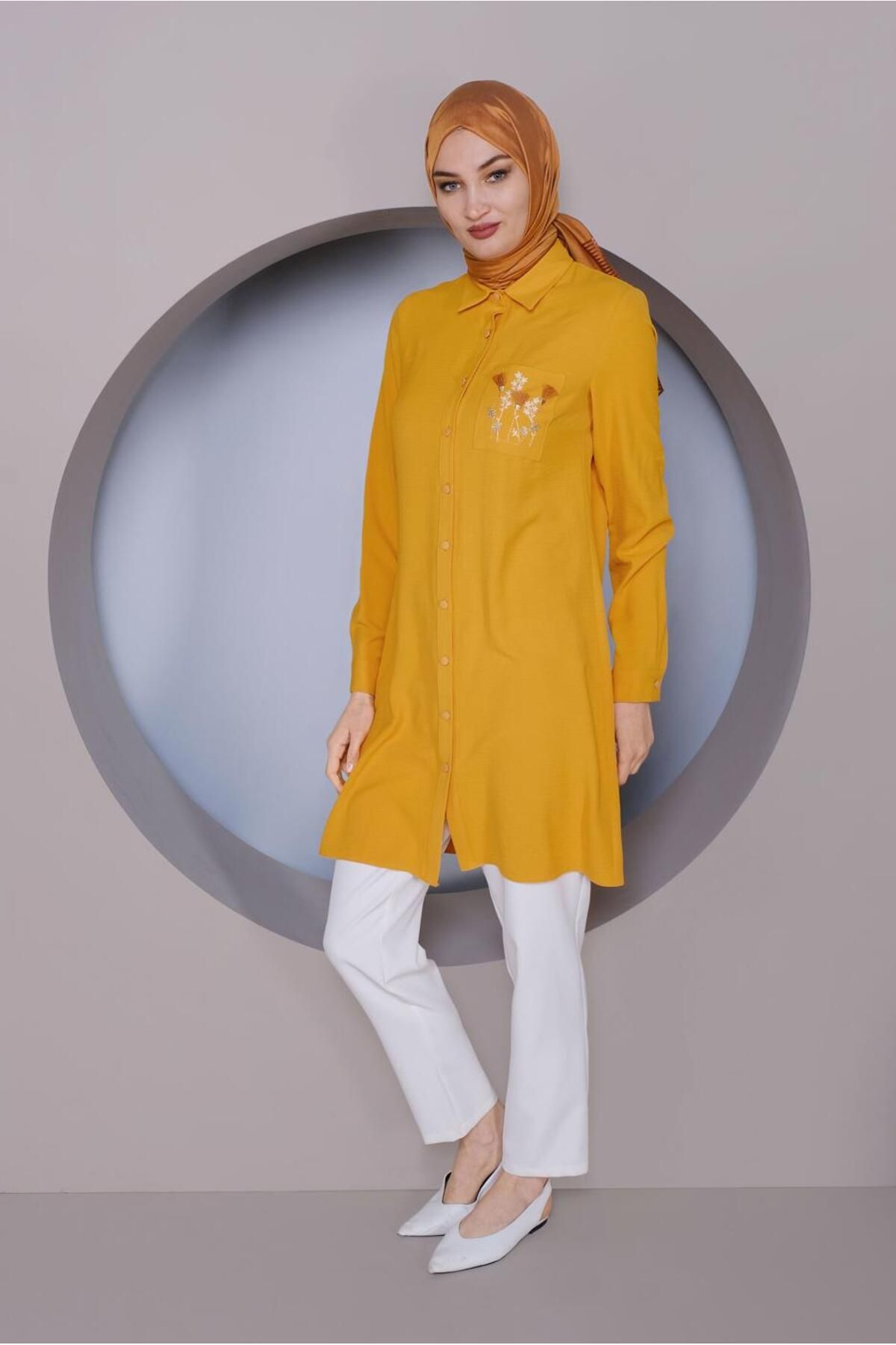 Alvina-Pocket Part Embroidered Tunic 40664 2