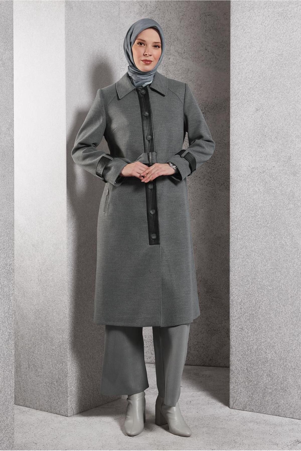 مانتو کمربندی 90535 Alvina