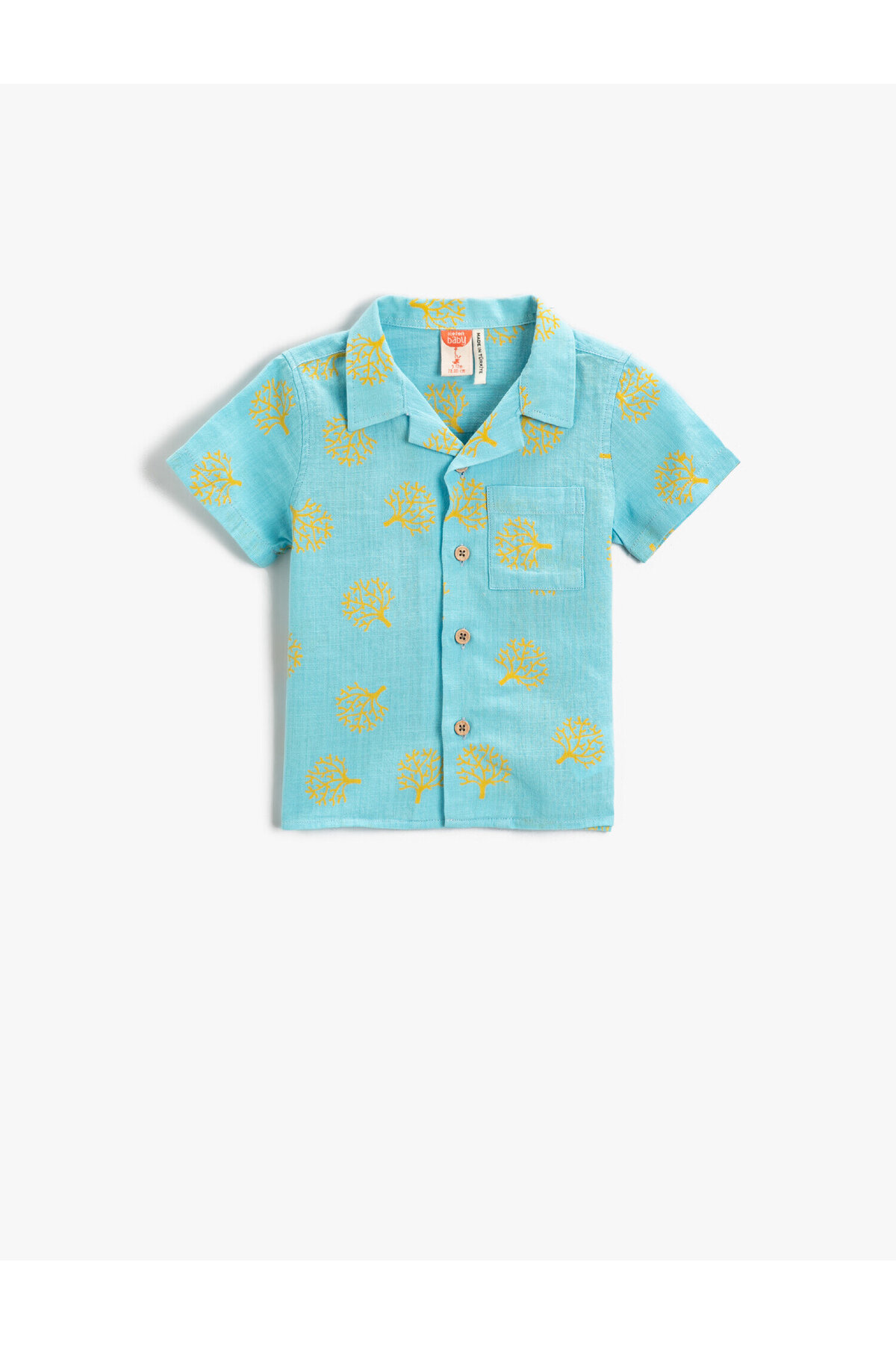 Koton Erkek Bebek Sarı Desenli Gömlek 2SMB60047TW fotoğrafı 2 (önizleme)