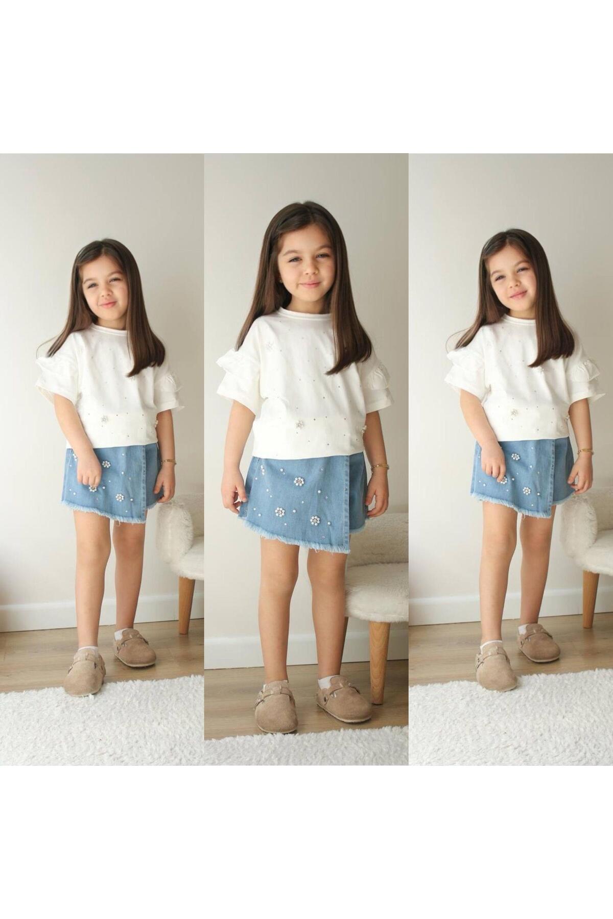 KOKOŞ BEBEK Kot Etekli Takım | 3/5 Yaş Arası fotoğrafı 4 (önizleme)