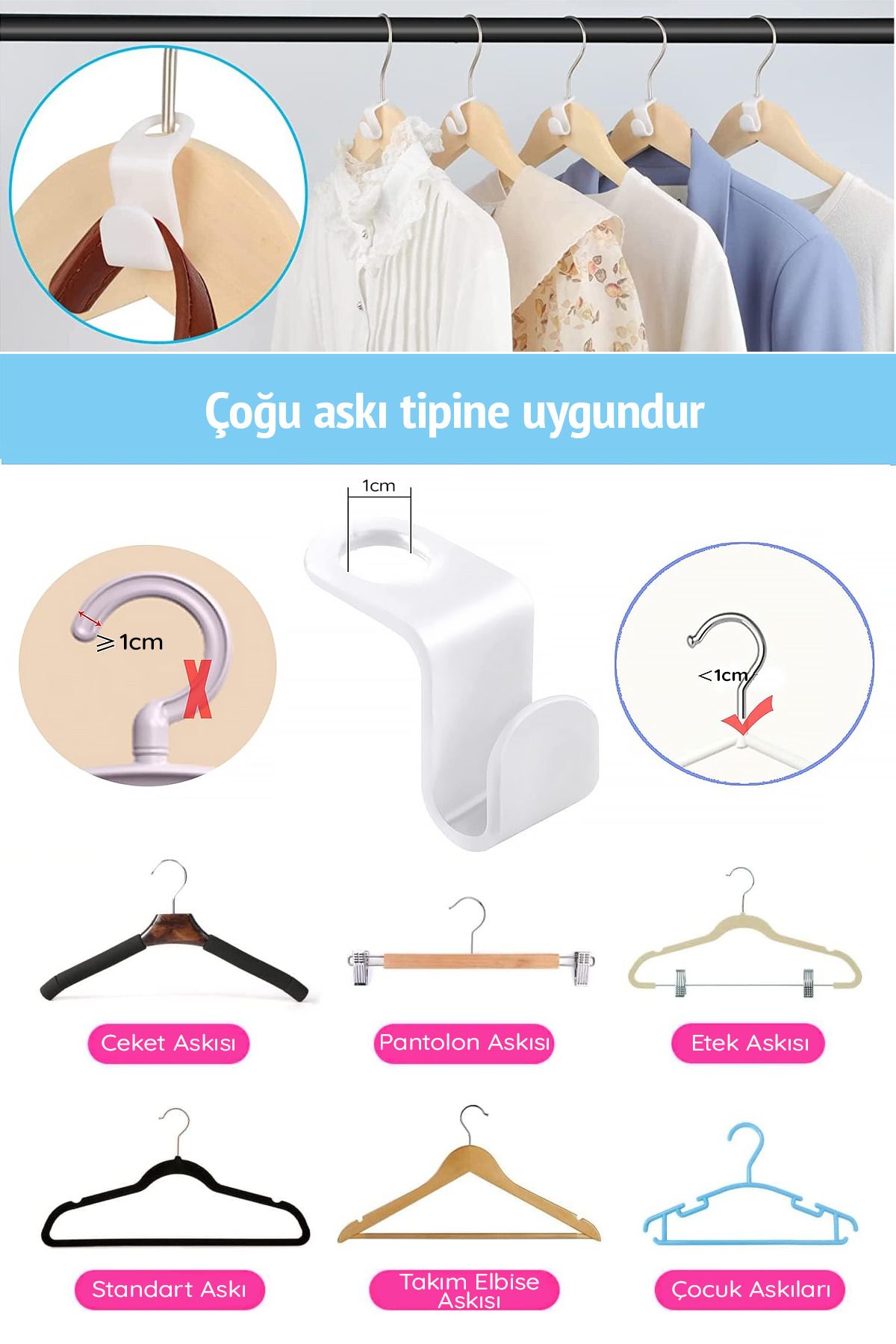 Soillium-Multi Hanger 10-Pack, Space-Saving Practical Hanger Hooks Set Organizer for Closet 4