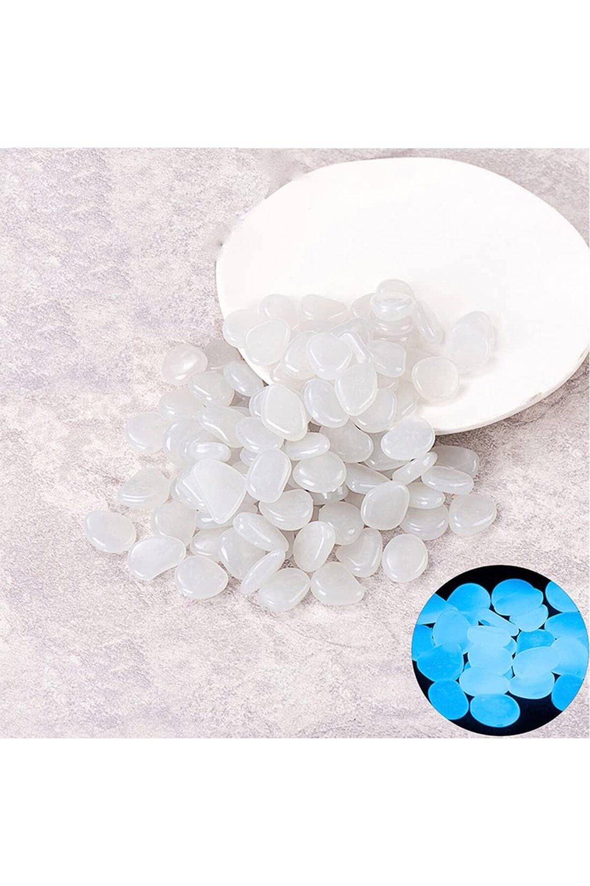 Yiwong Set De 100 De Pietre Decorative Fluorescente Yiwong, Rasina, Alb - One Size
