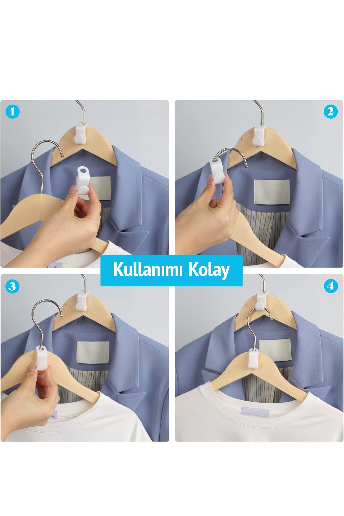Soillium-Multi Hanger 10-Pack, Space-Saving Practical Hanger Hooks Set Organizer for Closet 7