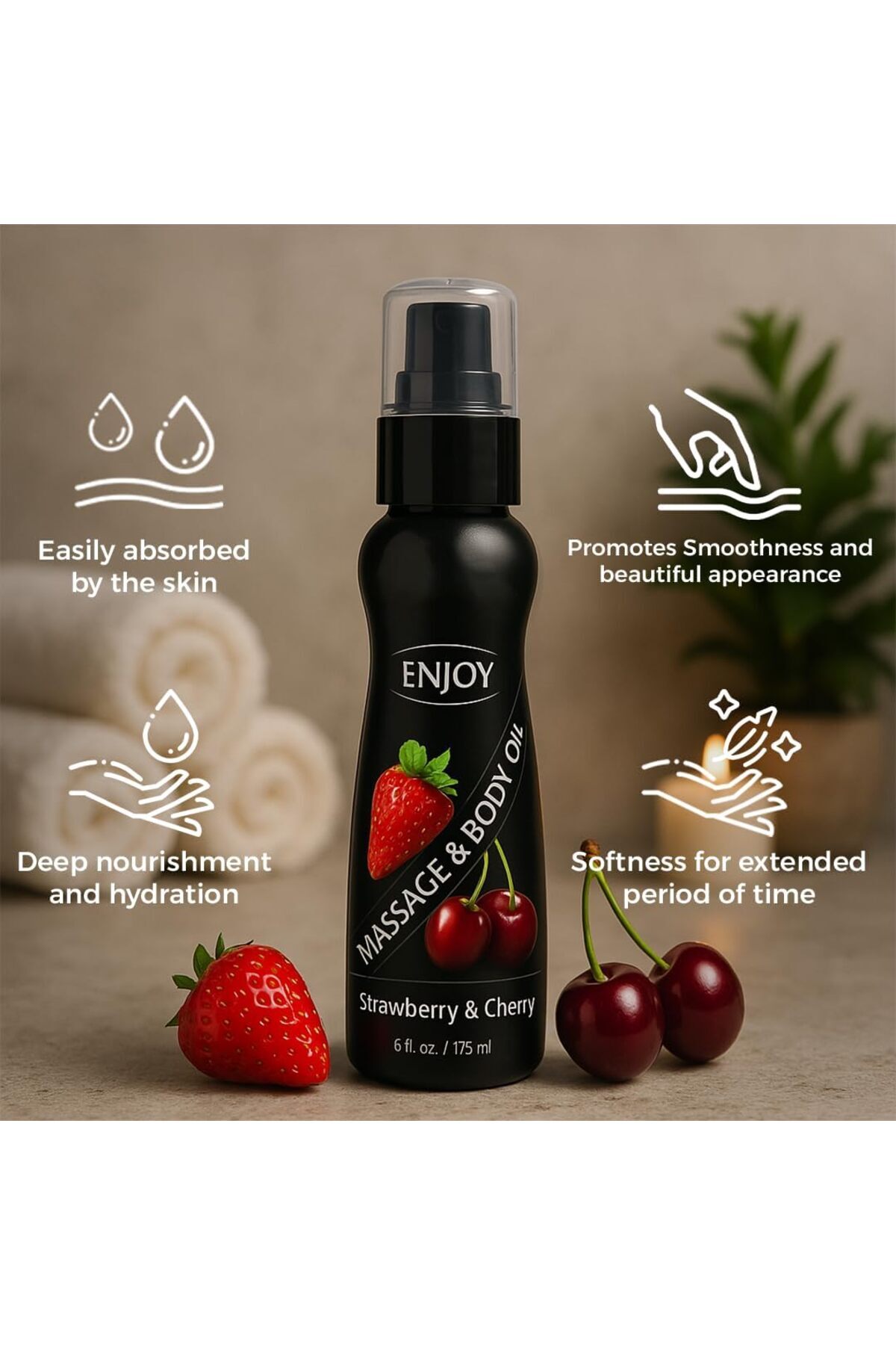 Enjoy-Strawberry & Cherry Massage Oil Ml 175 3