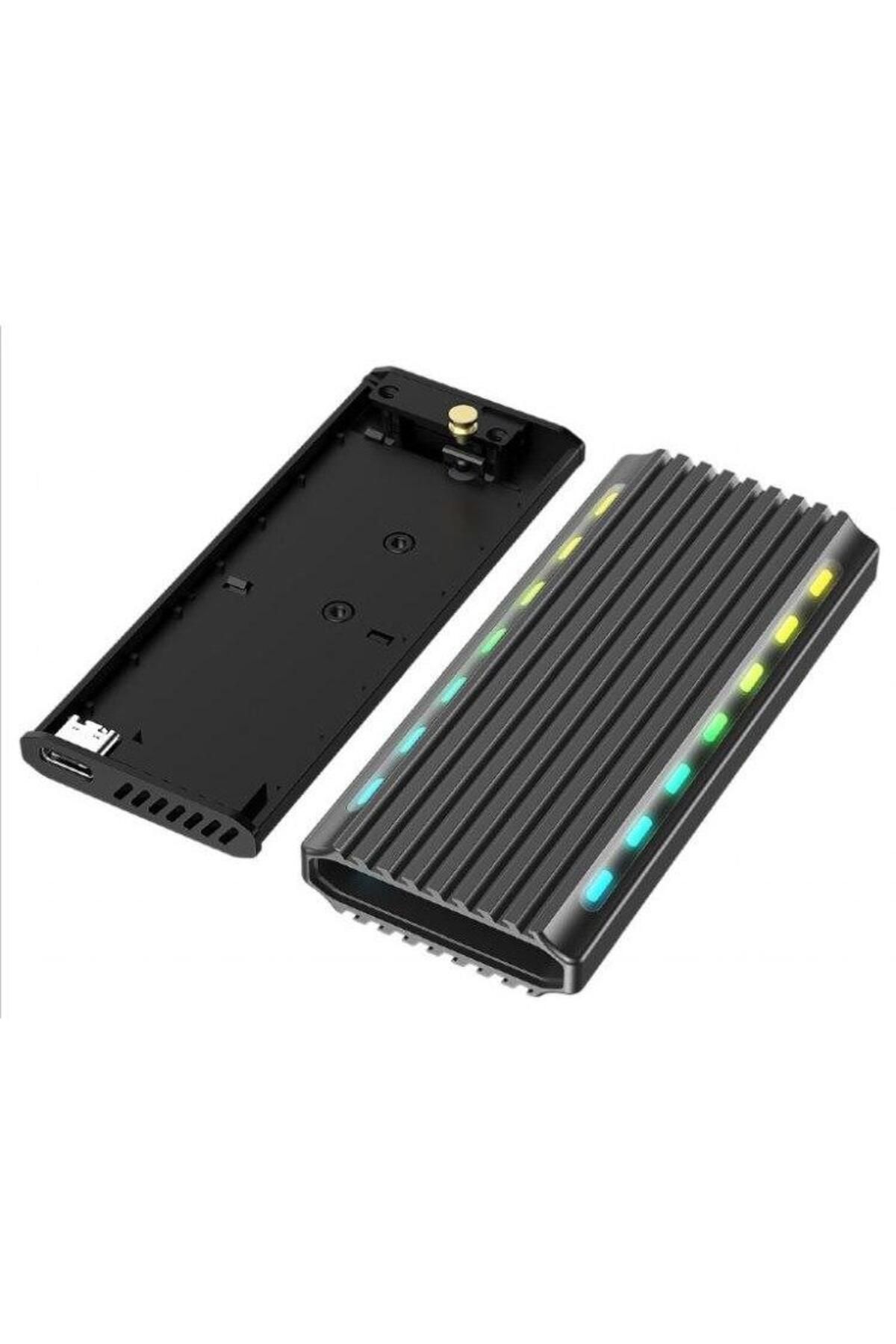Gembird-Rack extern GEMBIRD, pt. SSD, M.2, M.2, interfata PC USB 3.1, RGB LED backlight, aluminiu (Argintiu) 2