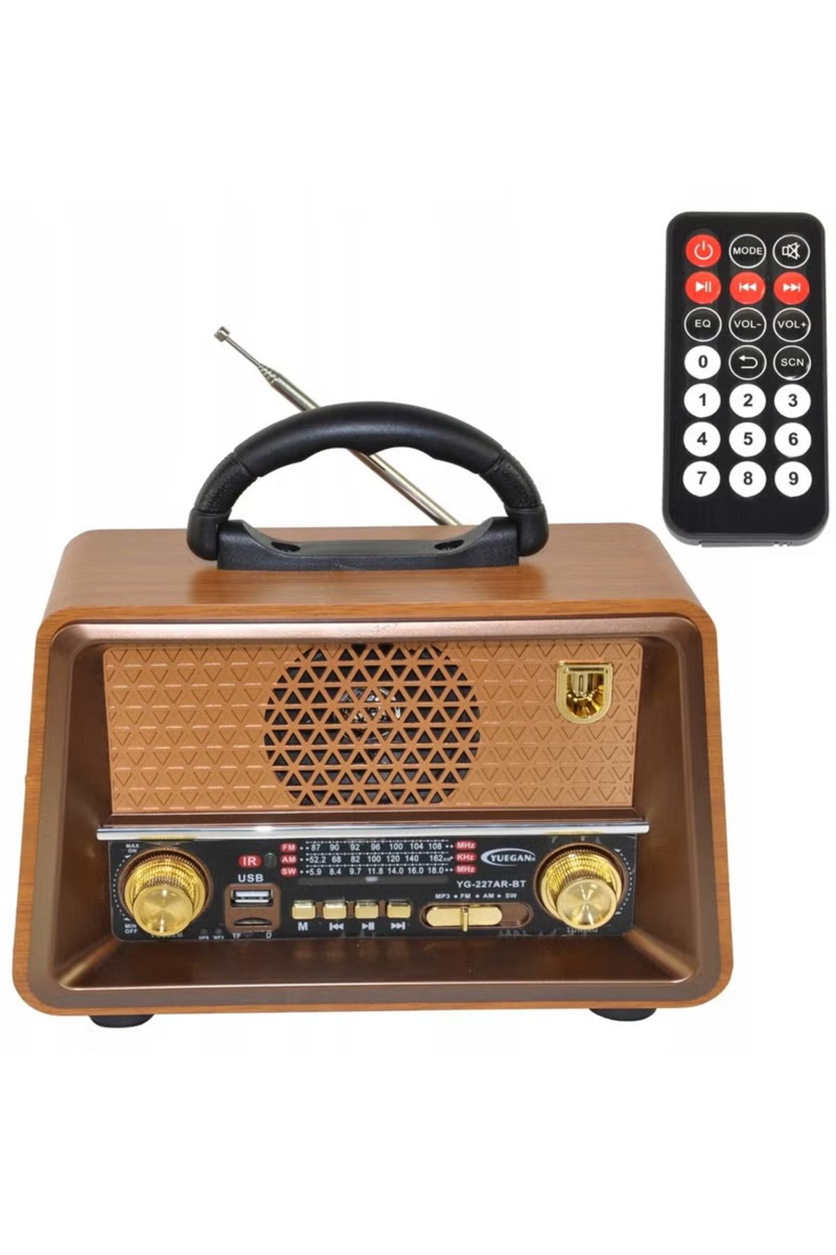 Denx-راديو HI-FI قابل لإعادة الشحن مع ريموت تحكم عن بعد، بطارية ذات سعة كبيرة، محمول ، راديو FM بنمط قديم 6