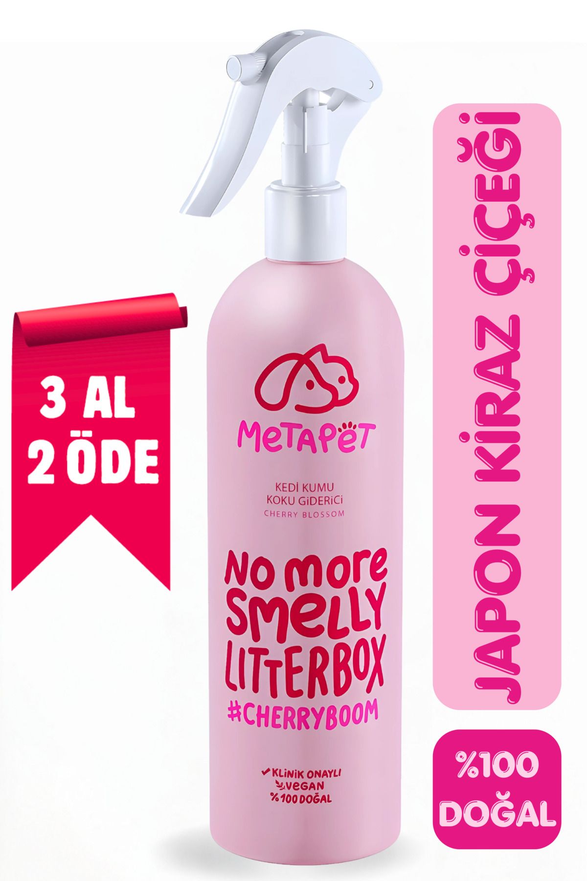 Doğal Japon Kiraz Çiçeği Kedi Kumu Ve Tuvaleti, Idrar Ve Çişi Koku Giderici Sprey 400ml