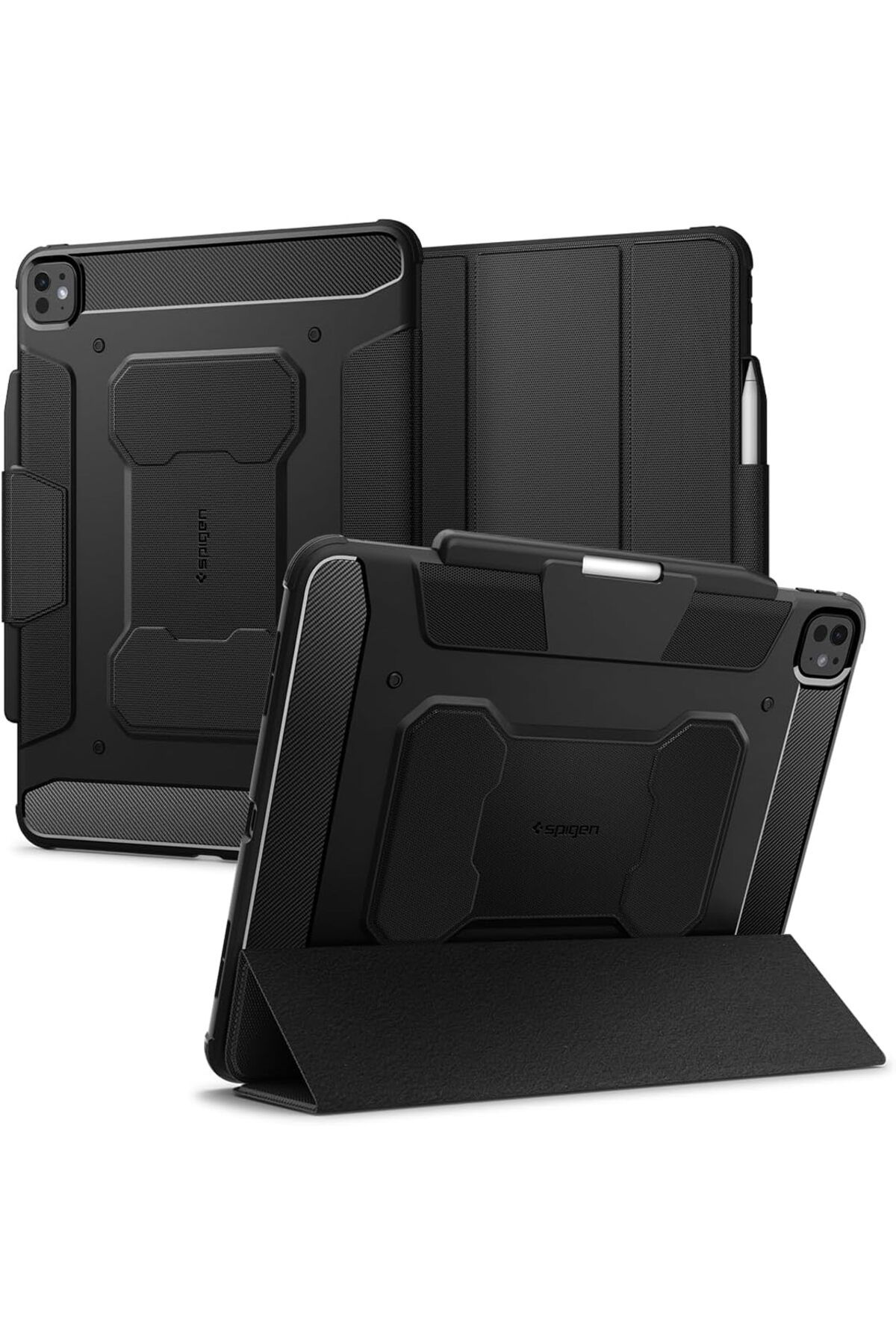 Mu Art Ahşap Mrt iPad Pro 13" (2024) Kılıf Rugged Armor Pro Black - ACS07007 Art 871301