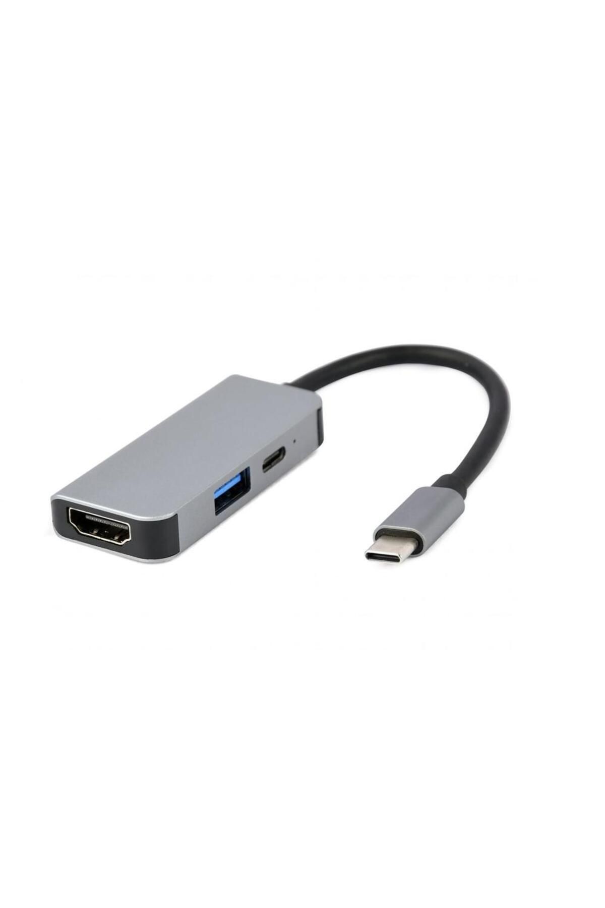 Gembird-HUB USB Gembird A-CM-COMBO3-02, USB tip C (Gri) 1