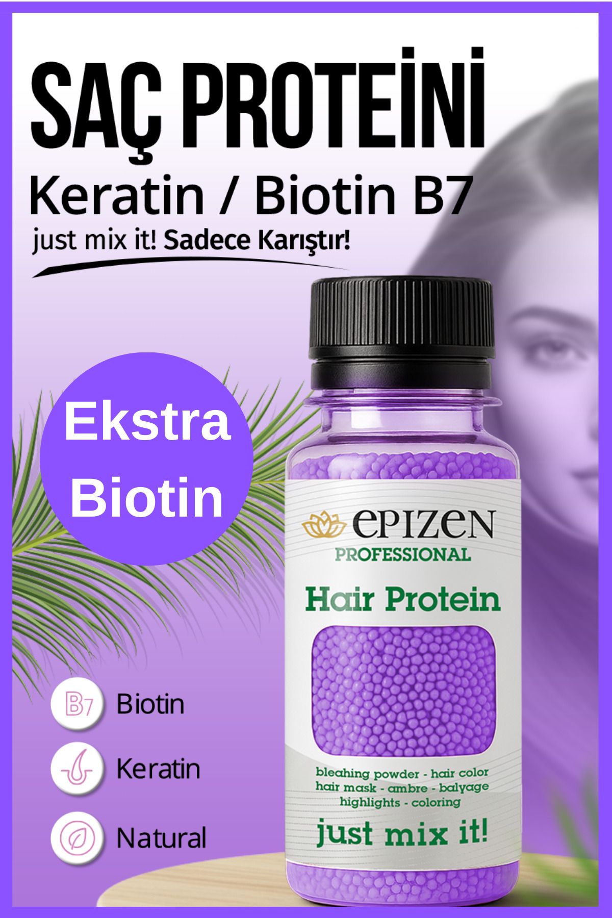 EPİZEN Ekstra Biotinli Saç Bakım Proteini - Hair Protein / Yıpranmalara Karşı Besleyici Onarıcı Ürün