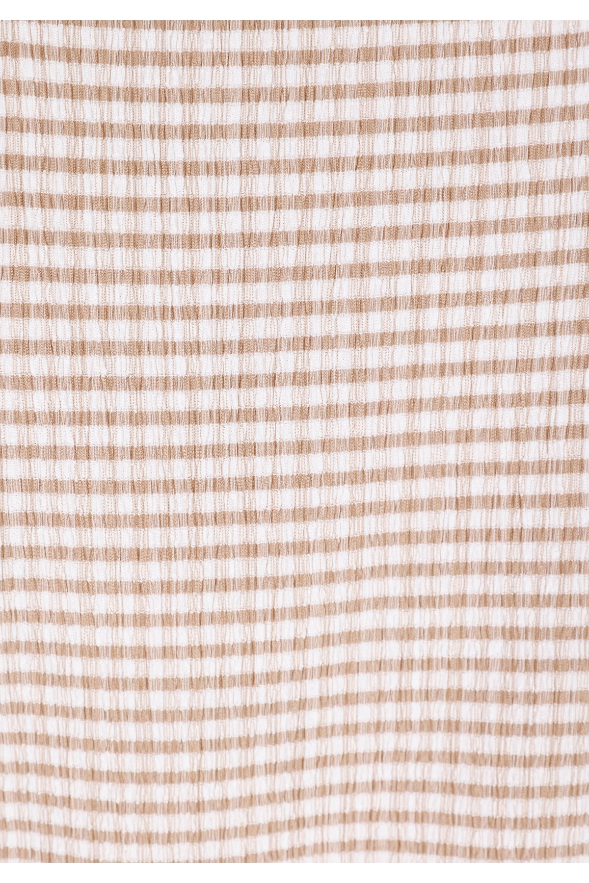 Colin's-Slim Fit Polo Neck Checked Women's Beige Short Sleeve T-Shirt 5