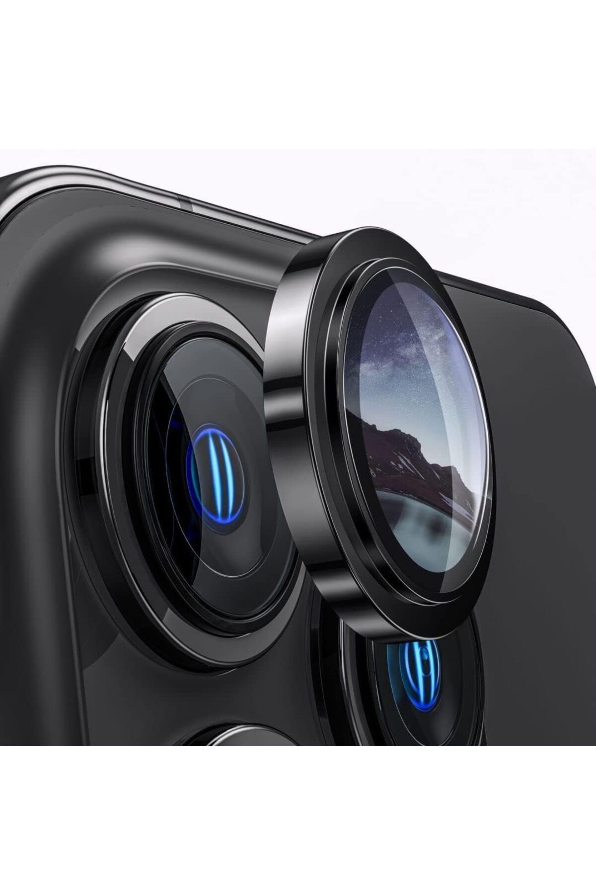 LUXE iPhone 14 Pro/iPhone 14 Pro Max Safir Premium Kamera Lens Koruyucu, Çizilmez 9H Temperli Cam Kamer