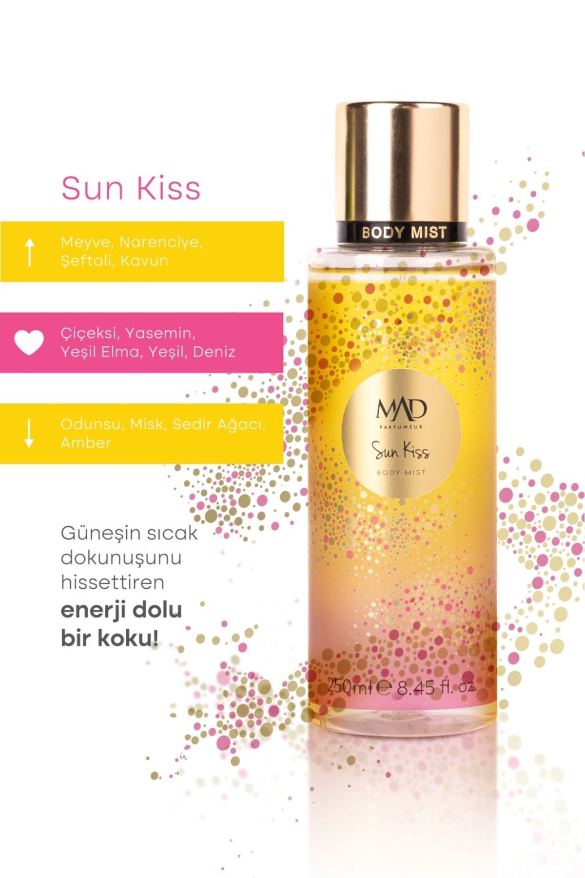 اسپری بدن Mad Sun Kiss 250 میل غبار Mad Parfüm