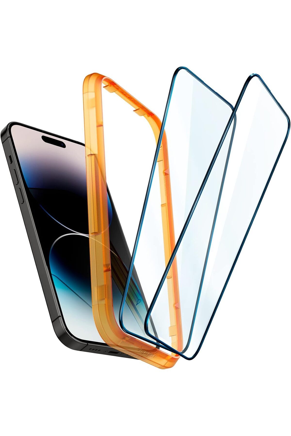 Mu Art Ahşap Mrt iPhone 14 Pro Cam Ekran Koruyucu Kolay Kurulum Glas.tR AlignMaster Full Cover (2 Adet) Black - A