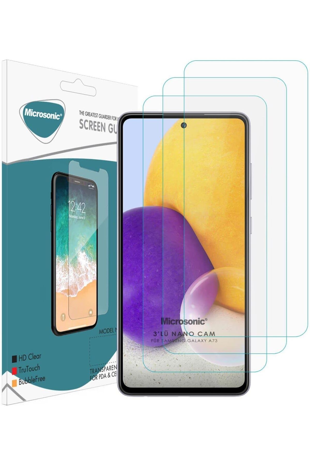 STOREMAX OZN Galaxy A73 5G Ekran Koruyucu Nano Cam (3`lü Paket) OZNstre 1094633