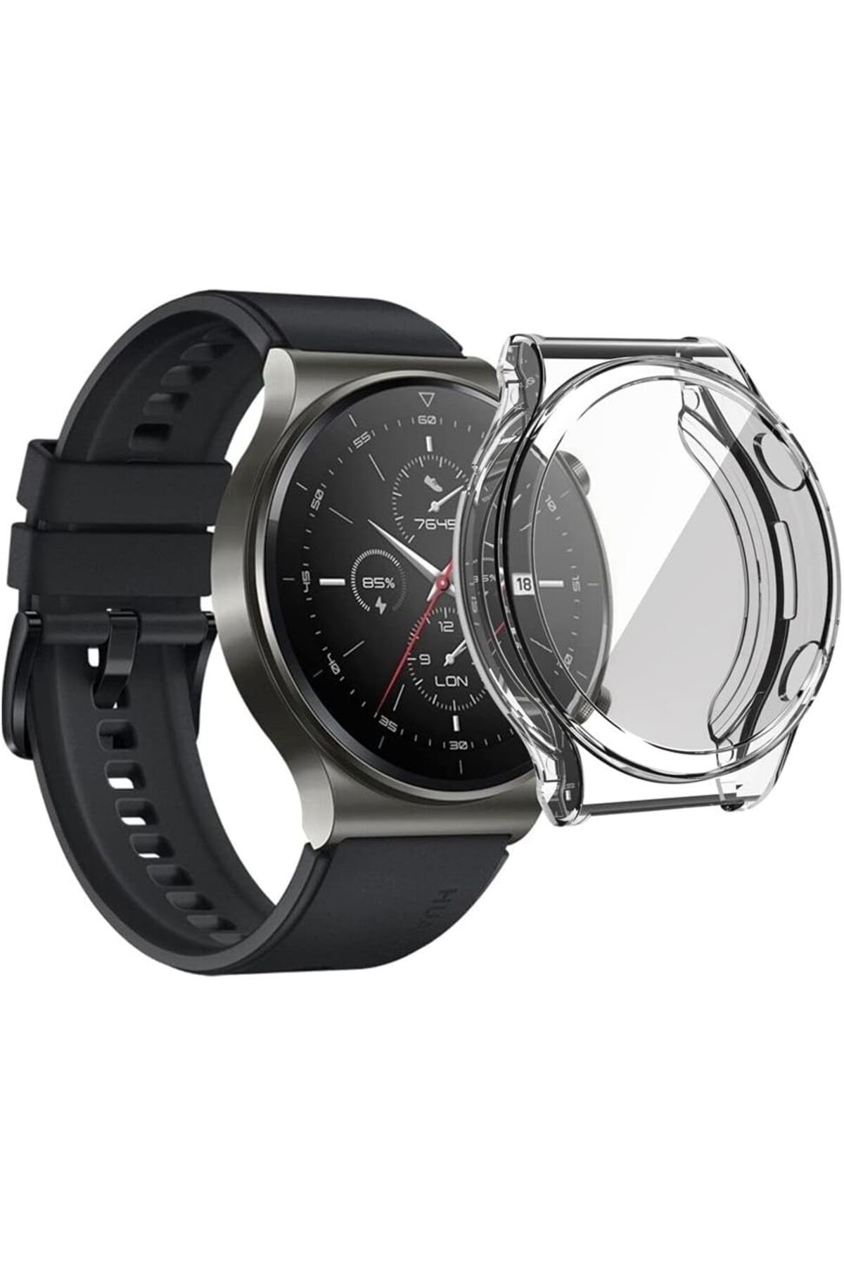 Mu Art Ahşap Mrt Watch Gt 3 Pro 43mm İle Uyumlu Saat Silikon Ekran Koruyucu Şeffaf Art 871301
