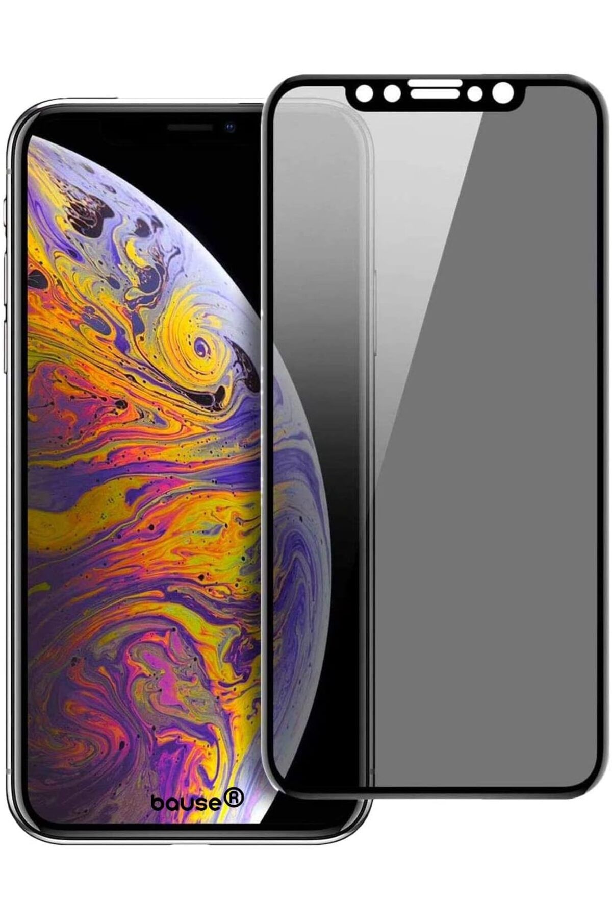 Mu Art Ahşap Mrt Iphone 12 Pro Max 6.7' Uyumlu Parlak Seramik Hayalet/Privacy Nano Ekran Koruyucu Kırılmaz Cam