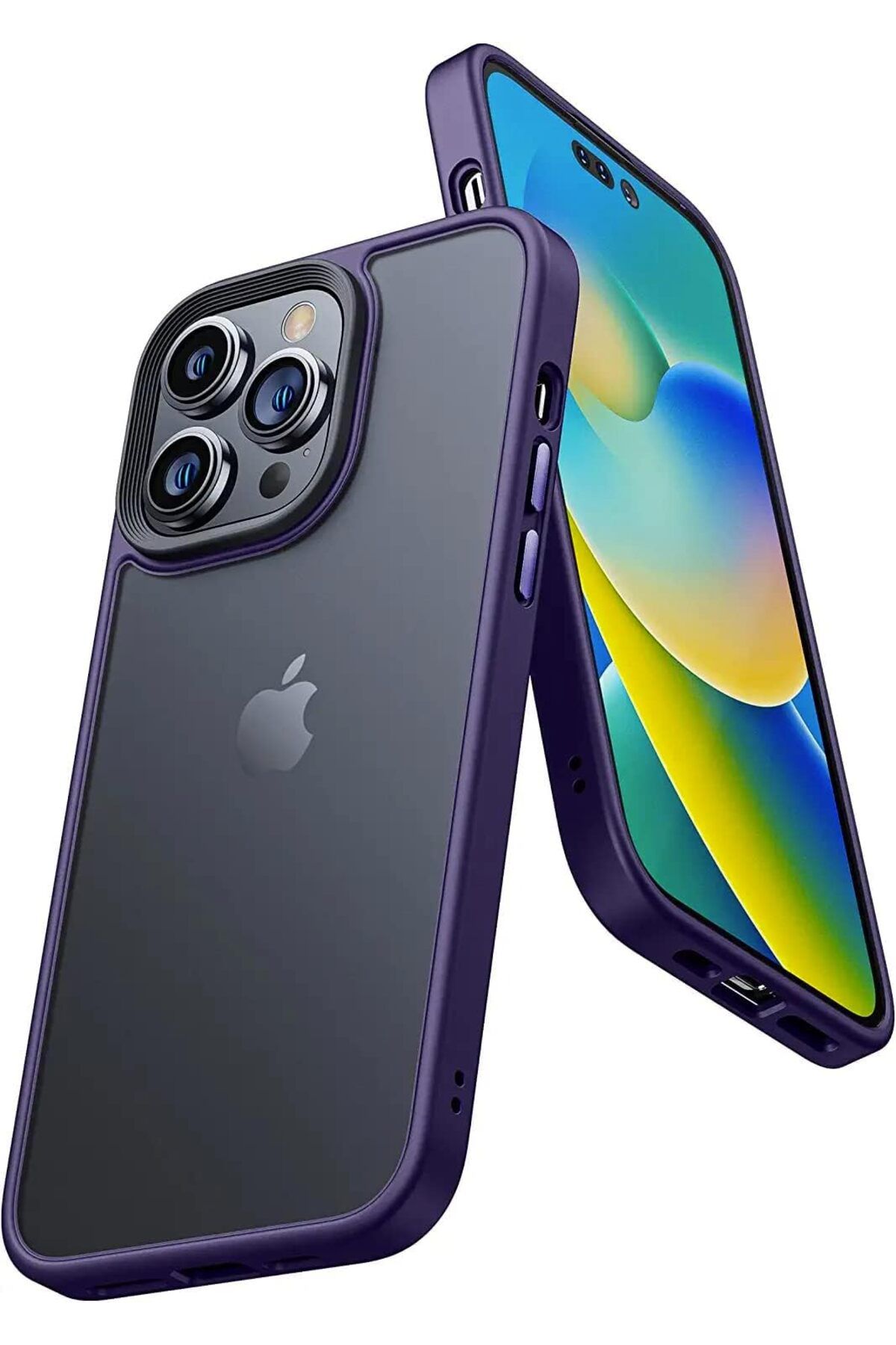 STOREMAX SRT İphone 14 Pro Hybrid Serisi Arkası Karartılmış Mat Polikarbonat Kenarları Darbe Önleyici