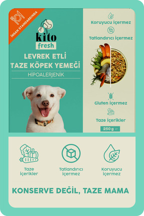 kito Fresh Levrek Etli Köpek Yemeği %100 Taze İçerikli Mama 250 gr