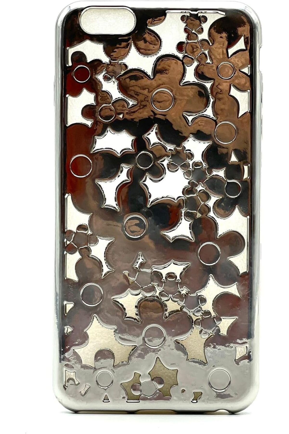 STOREMAX ELZ 6 / 6S Uyumlu Desenli Yumuşak Esnek Silikon Kılıf (Gümüş Rengi) FRNTR 1127478
