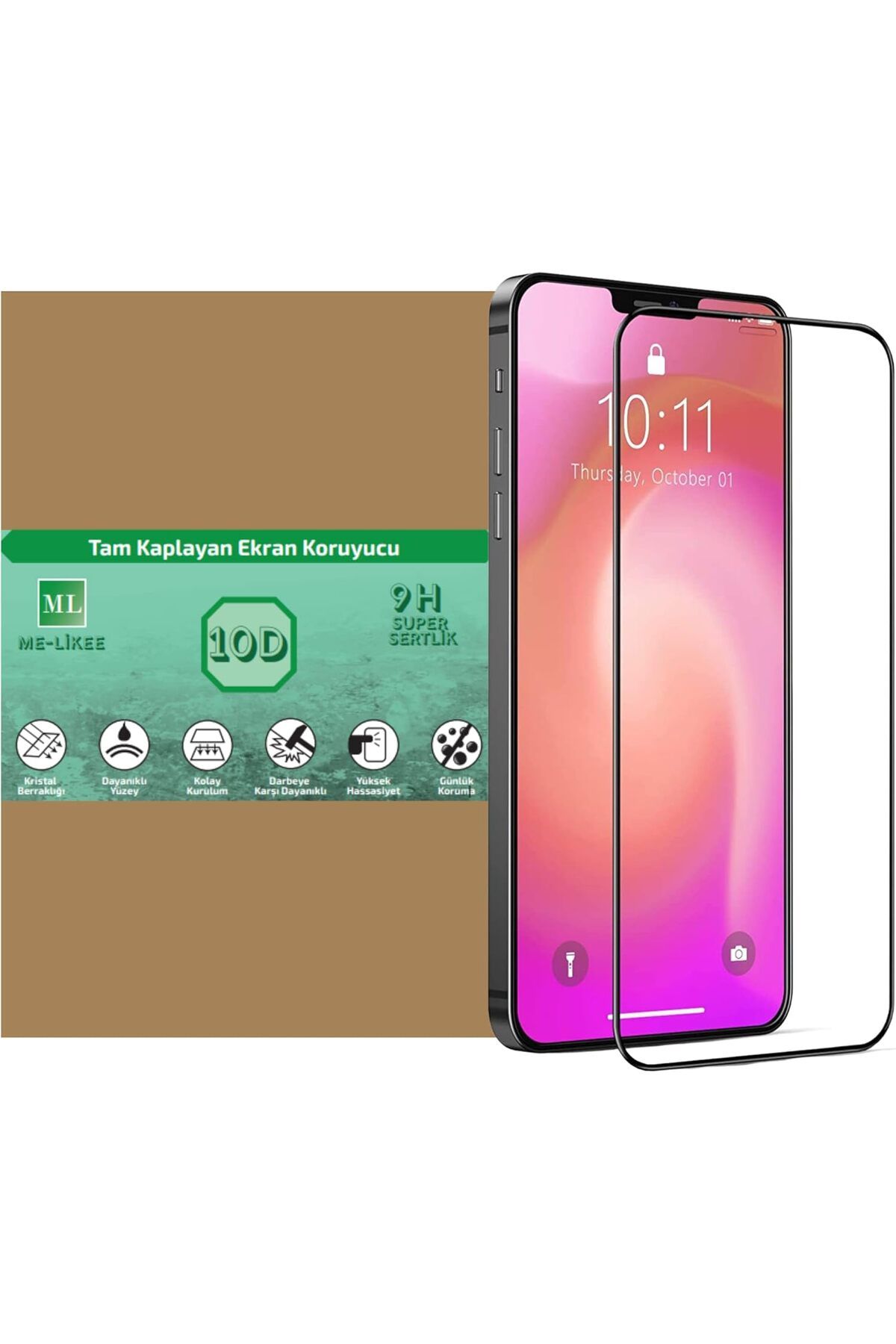 STOREMAX OZN me-likee iPhone 12 PRO MAX için 10D Cam Ekran Koruyucu Tam Kaplayan Kırılmaz Cam Full COVER