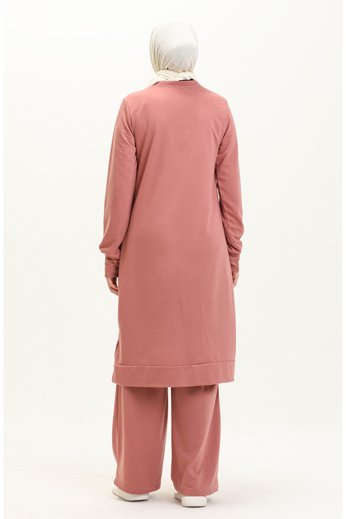 sefamerve-Dried Rose Two-String Tunic and Trousers Set - 0044-06 5