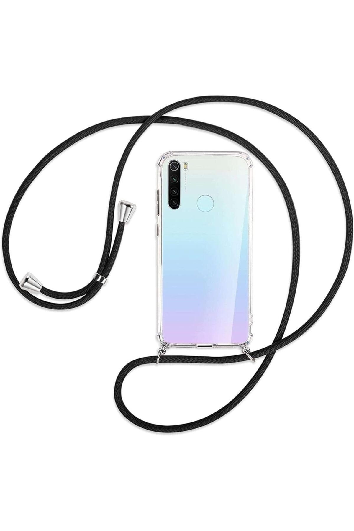 STOREMAX Rom Xiaomi Redmi Note 8 Uyumlu Kılıf Boyun Omuz Askılı Ipli Anti Şok Köşe Korumalı Şeffaf Silikon