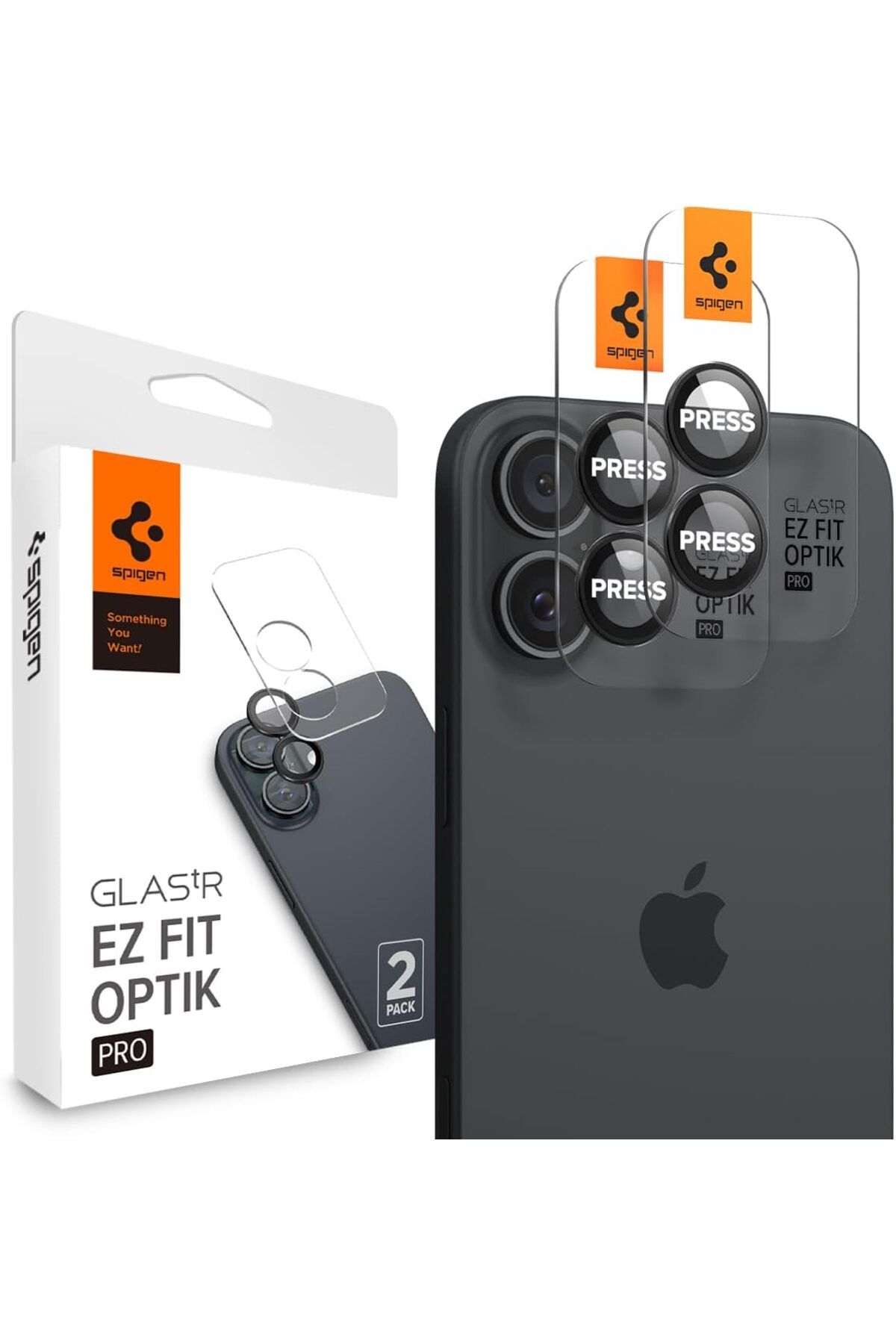 STOREMAX OZN iPhone 16 Plus/iPhone 15 Plus (2024) Kamera Lens Camı Koruyucu Glas.tR EZ Fit Optik Pro Black (