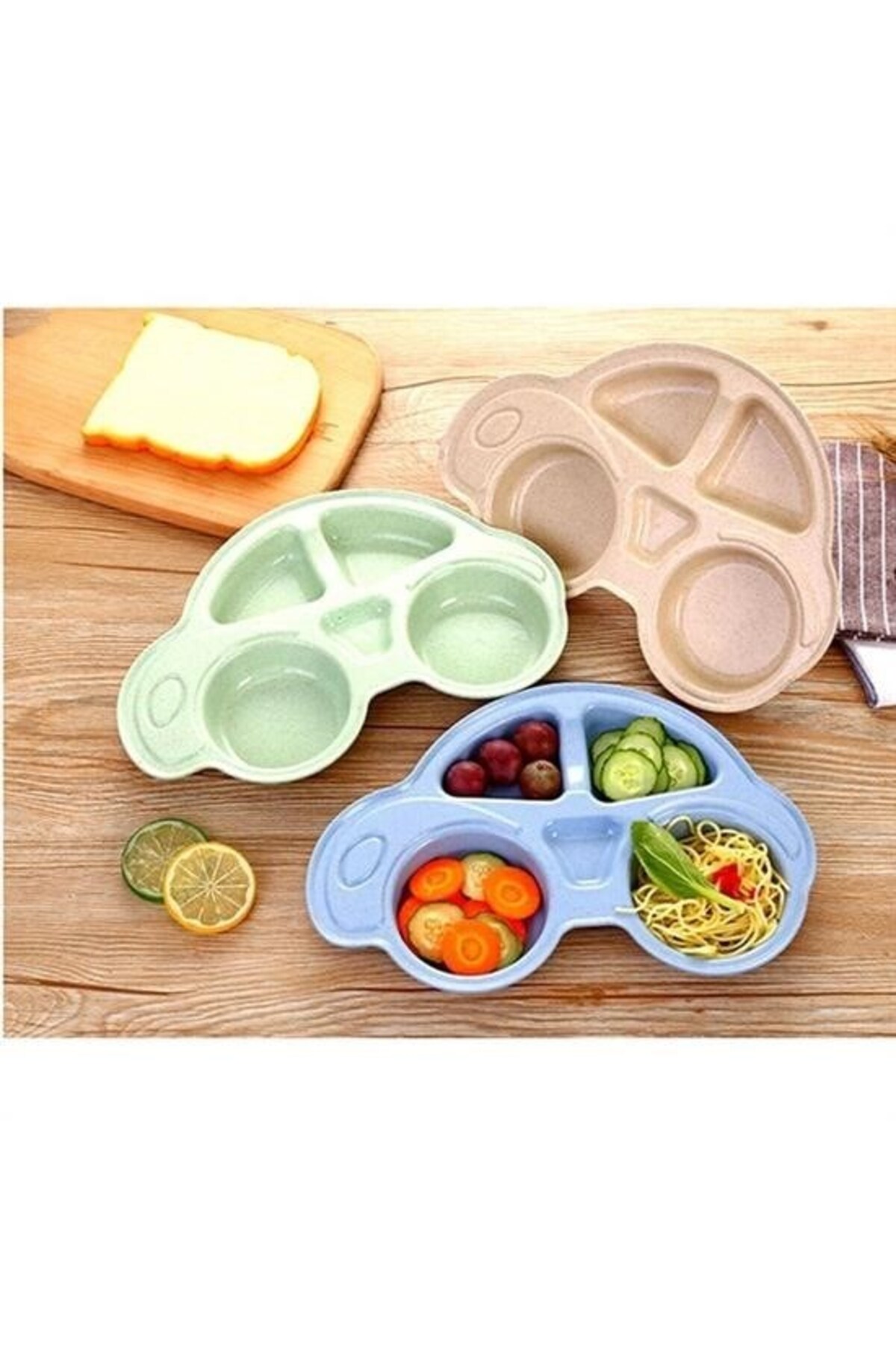 Leyaton Bebekler İçin Araba Şeklinde Sevimli Mama Tabağı Çocuk Tabldot LWLHM-RSYT34 fotoğrafı 3 (önizleme)