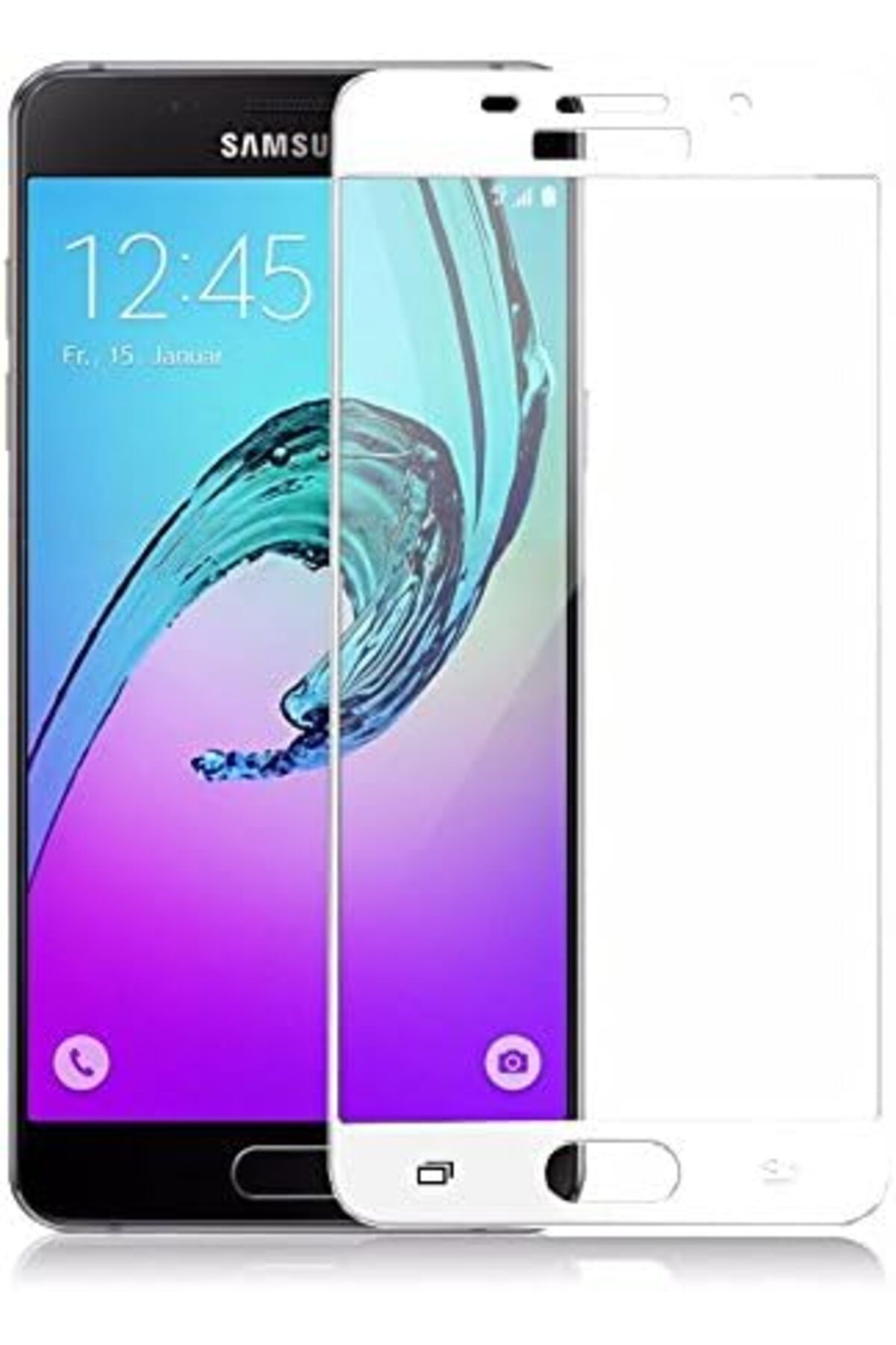 STOREMAX OZN Galaxy A7 2016 Uyumlu Full Kaplayan Temperli 5D Ekran Koruyucu Cam (Beyaz) OZNstre 1094633