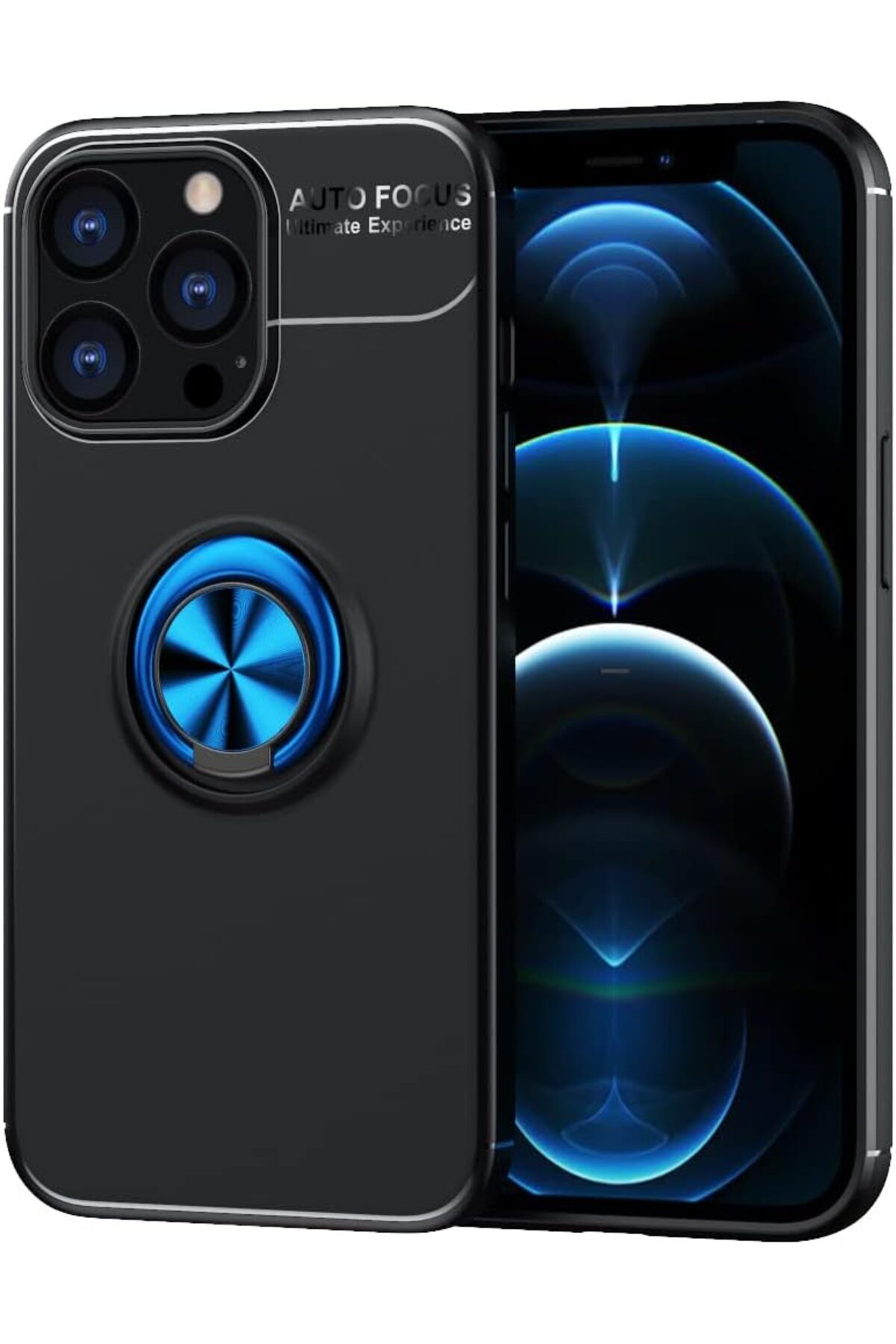 STOREMAX ELZ İphone 13 Pro Max Kılıf Yüzüklü Manyetik Rl Silikon Mavi FRNTR 1127478
