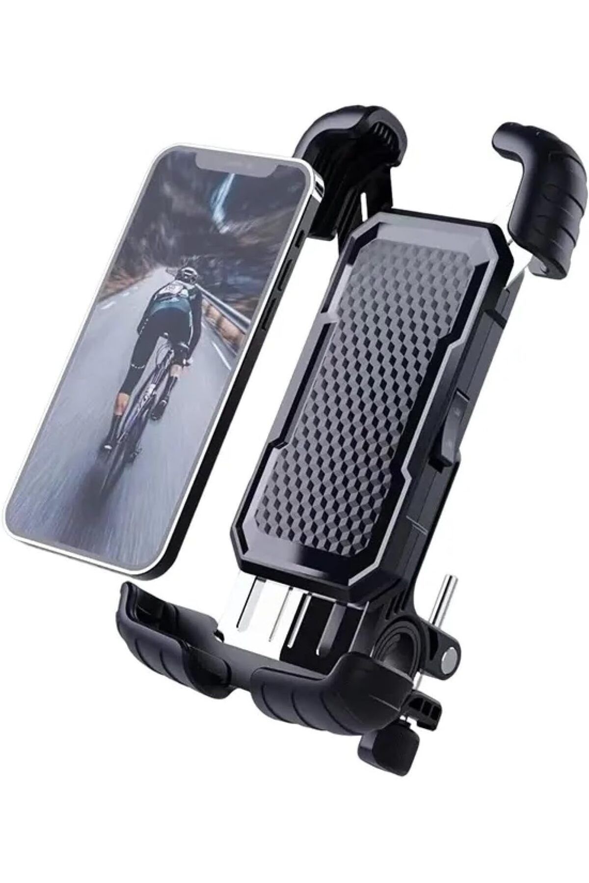 STOREMAX Ezg HT-171 Bisiklet Telefon Tutucu Gidon Tipi Motosiklet Telefon Tutucu 360 Dönebilir Darbe Emici T