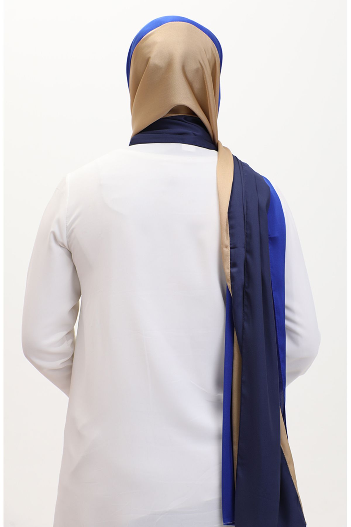 sefamerve-Şal Karaca Tricolor - Saks auriu bleumarin 81049-40 3