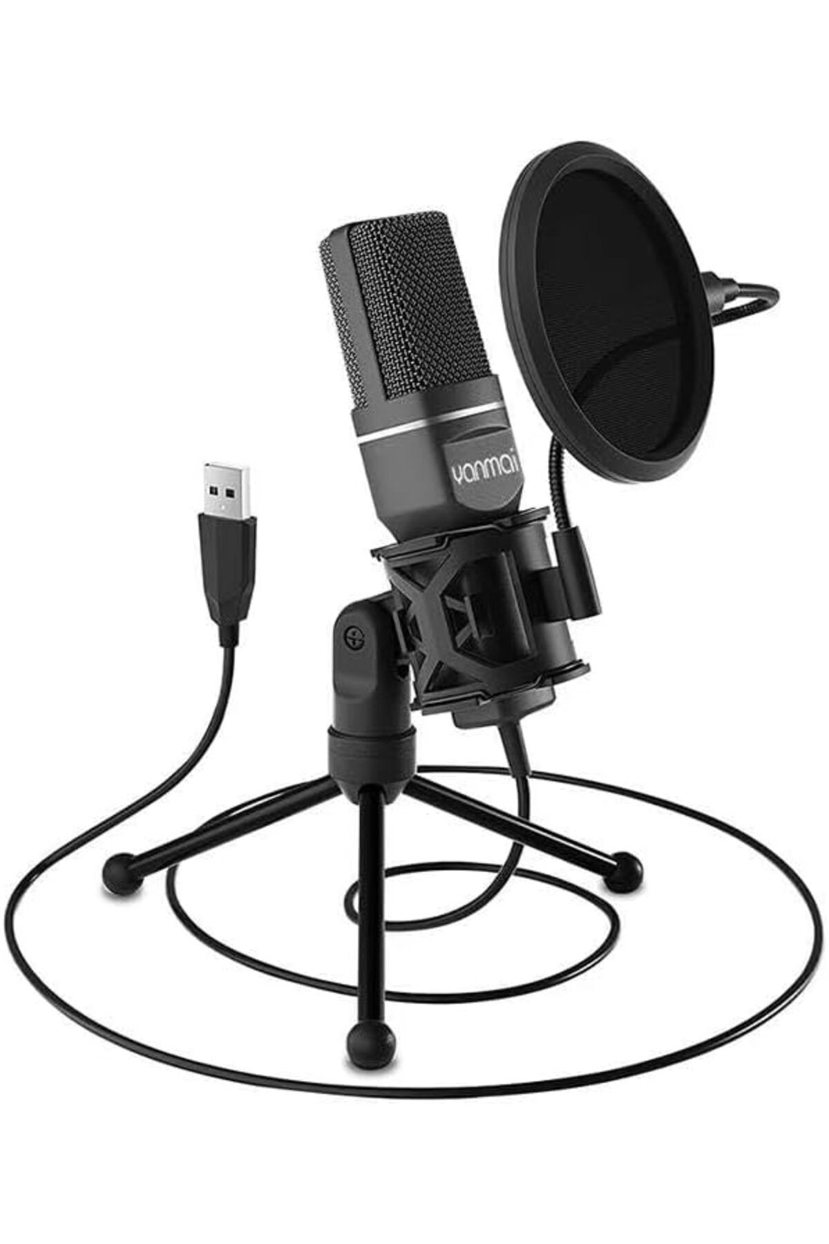 STOREMAX ELZ Yanmai Bilgisayar Mikrofon 50Hz-16KHz Profesyonel Podcast Mikrofon Kiti Tak Çalıştır USB Kab