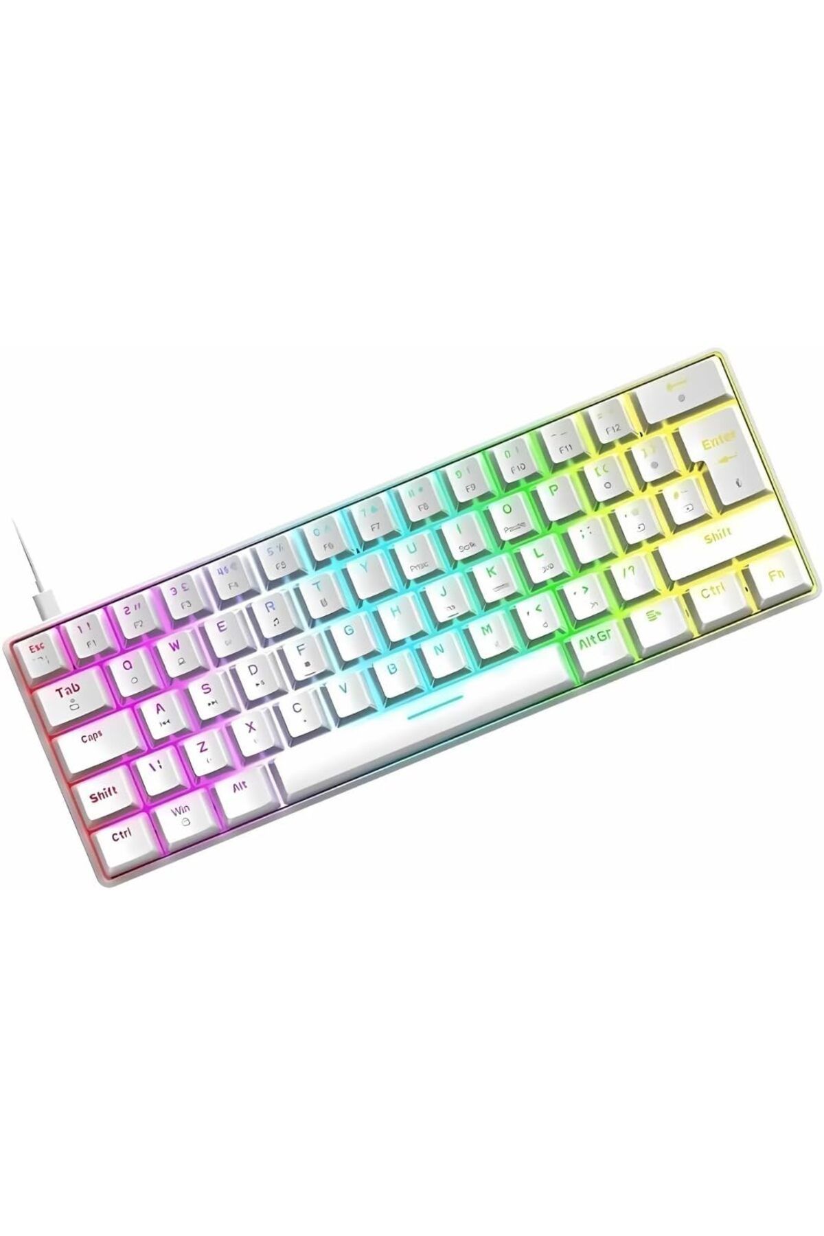 STOREMAX OZN Trol Red Switch Mini Rgb Oyun Klavyesi Gaming Mekanik 62 Tuşlu 18 Rgb Led Usb Tip-c Kablosu Bey