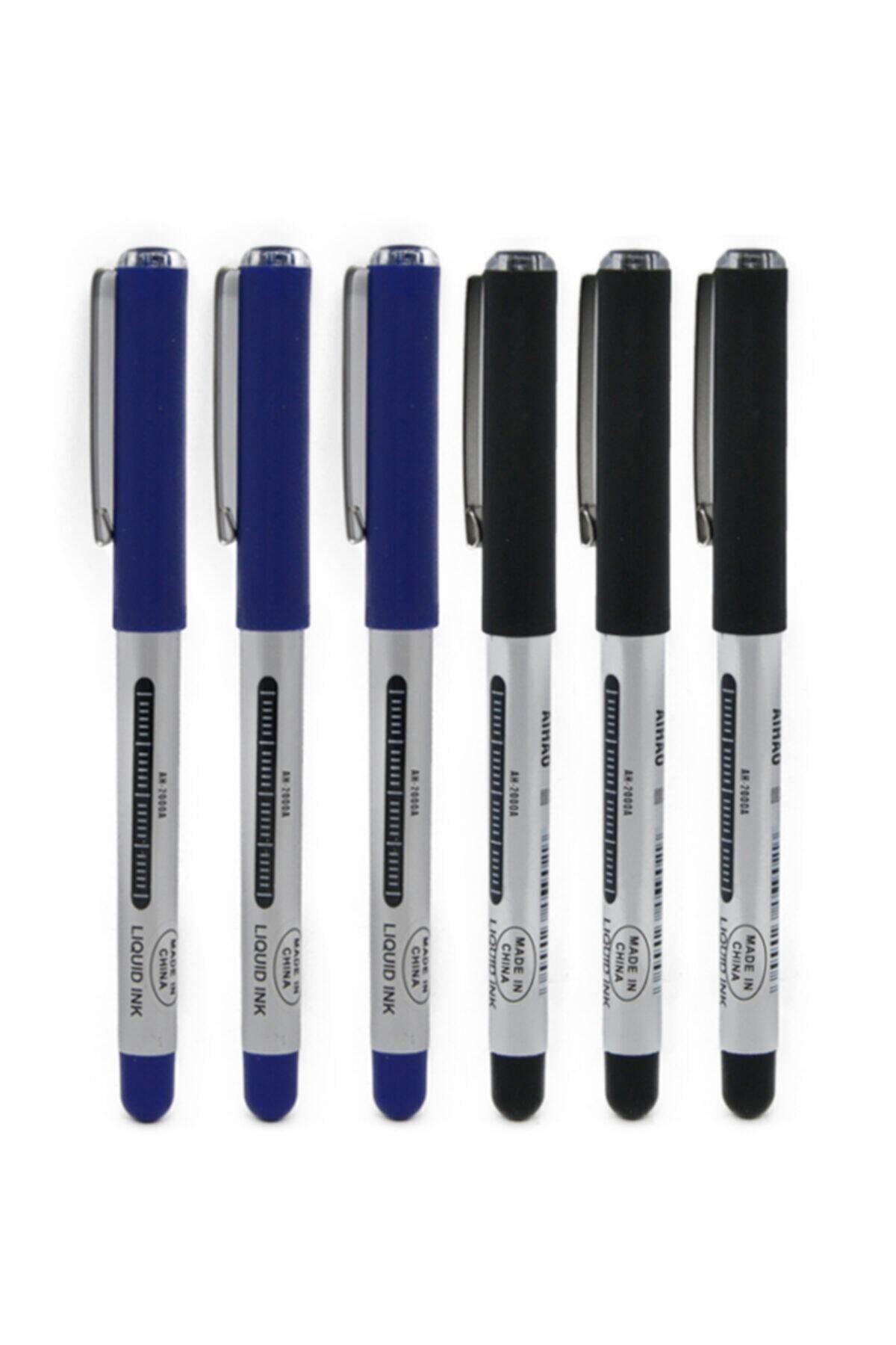 Aihao Four Office Mavi Ve Siyah 0.5mm Pilot Kalem 6 Adet R.k