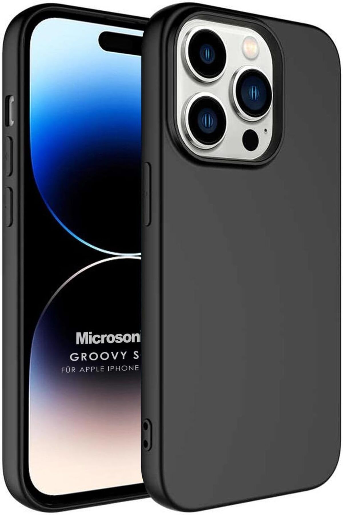 STOREMAX OZN iPhone 14 Pro için Kılıf Groovy Soft Siyah [iPhone 14 Pro ile Uyumlu Kılıf - Siyah] OZNstre