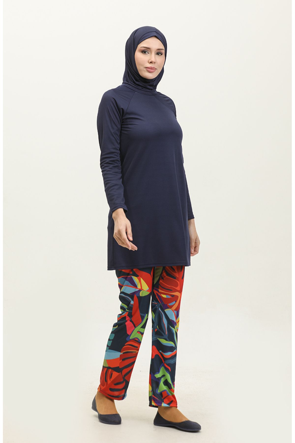 sefamerve-Costum de baie Hijab Bleumarin - Model 2401-01 2